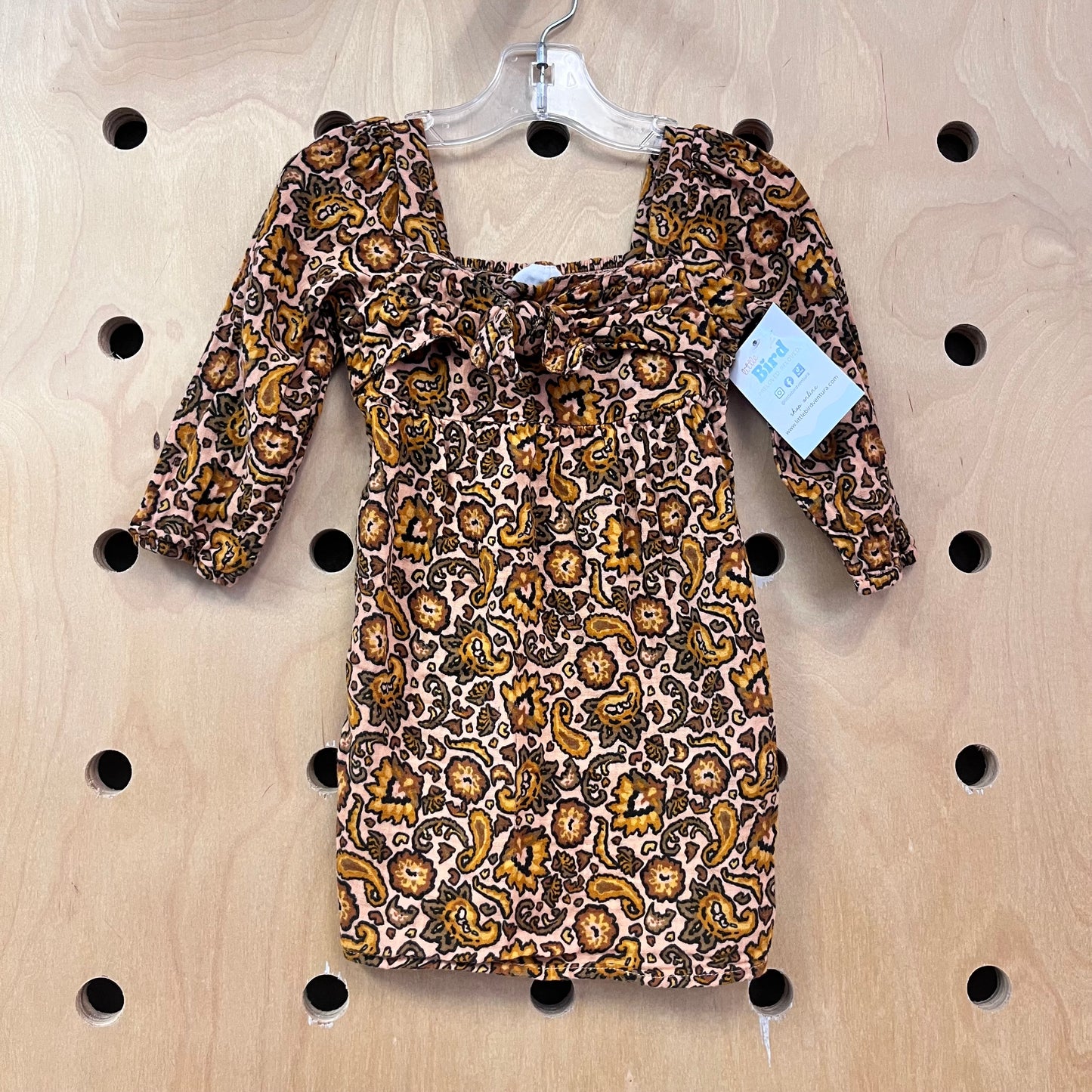 Brown Paisley Gauze Dress