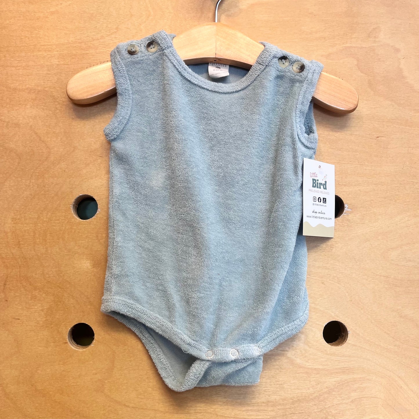 Organic Blue Terry Romper