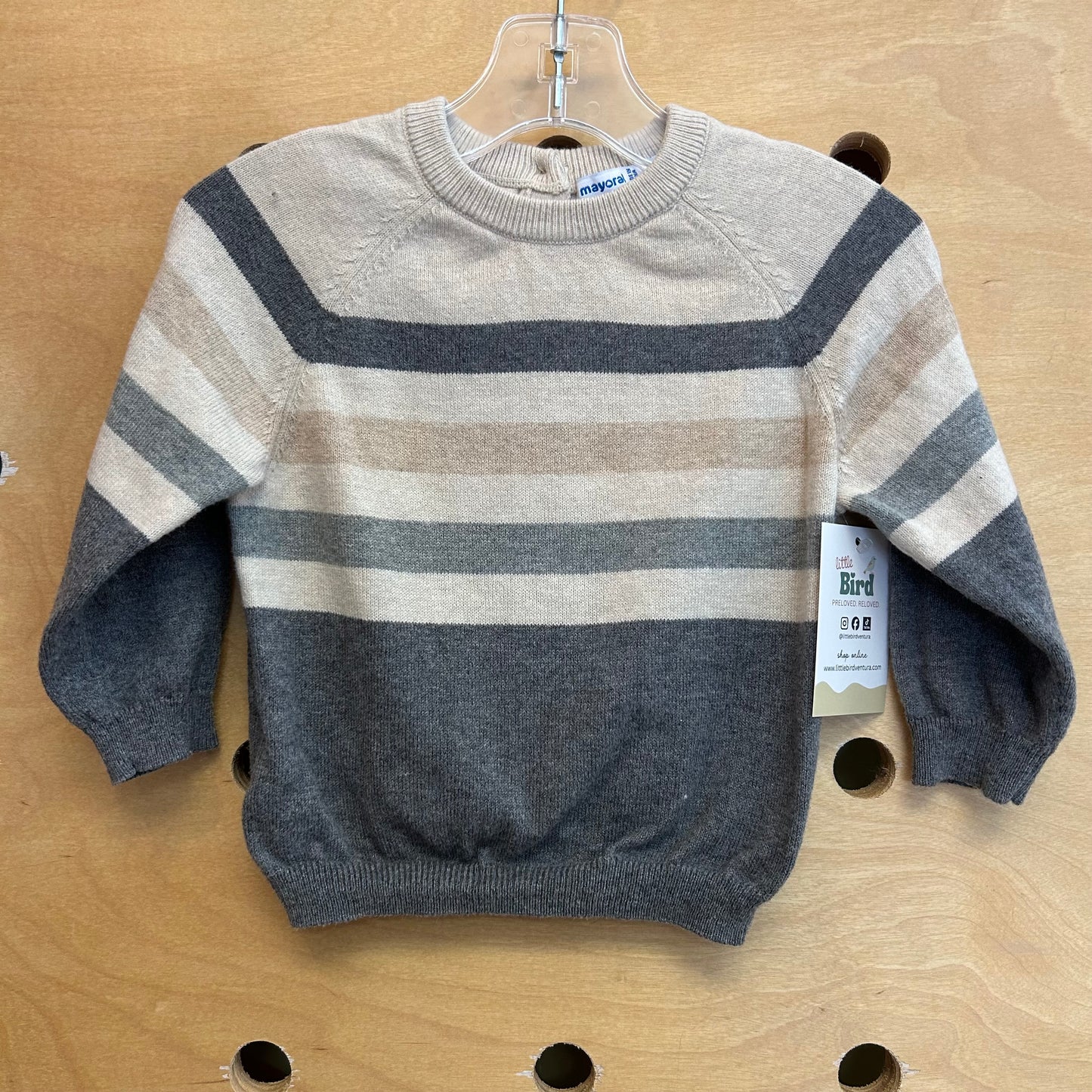 Beige/Grey Striped Sweater