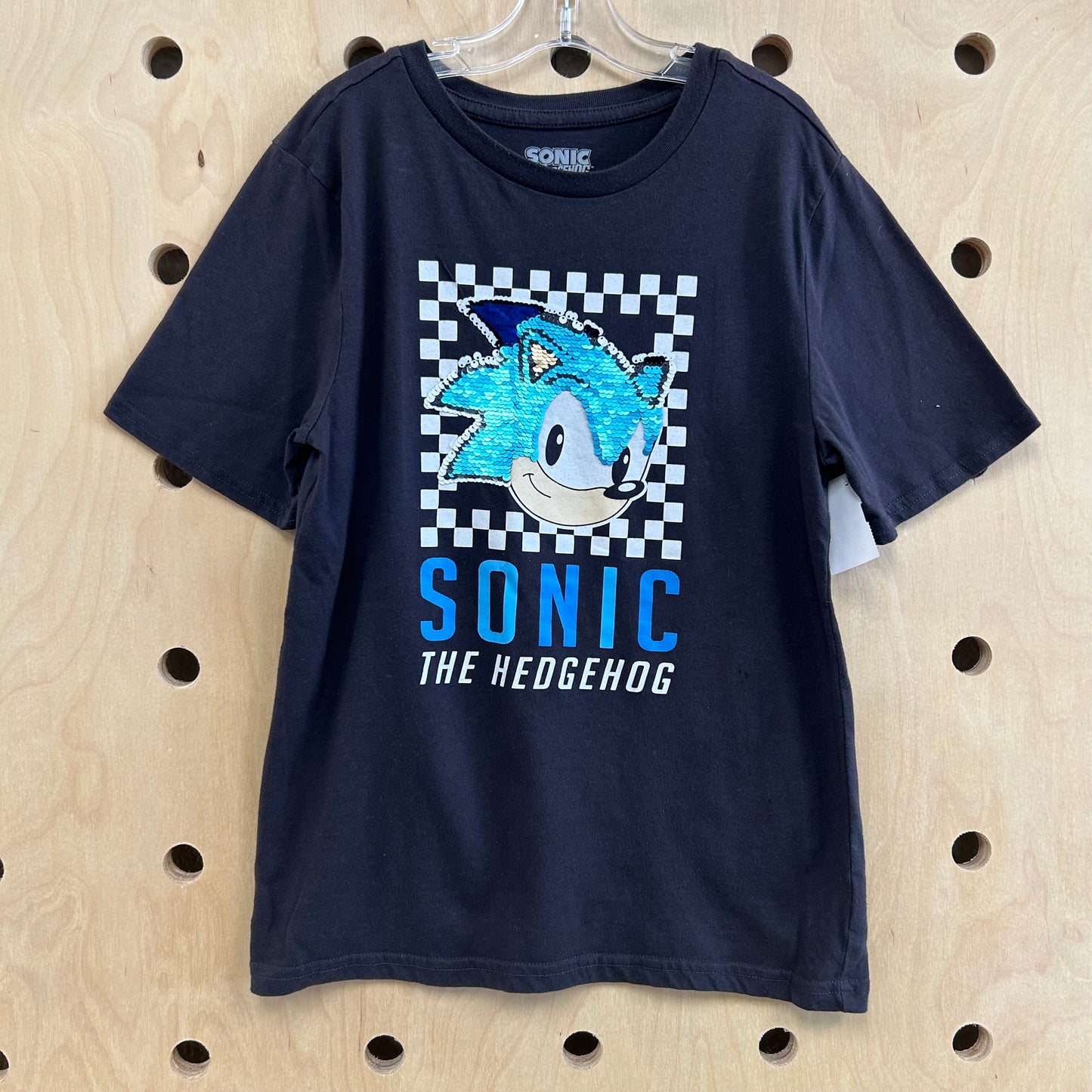 Black Flip Sequin Logo Tee