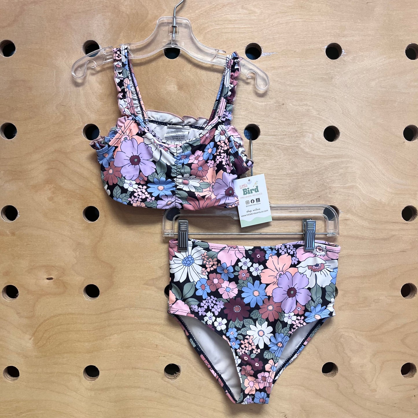 Black/Multicolor Floral 2pc Swimsuit