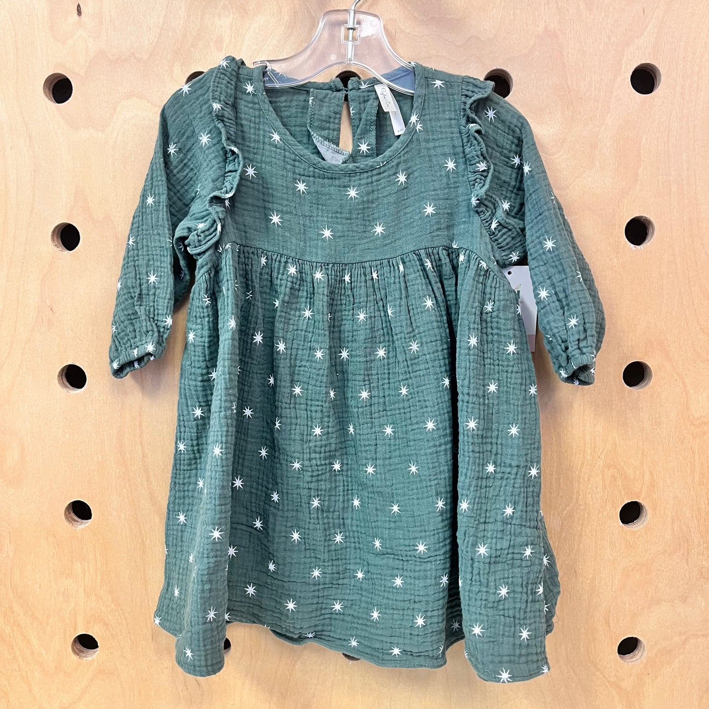 Green Stars Gauze Dress
