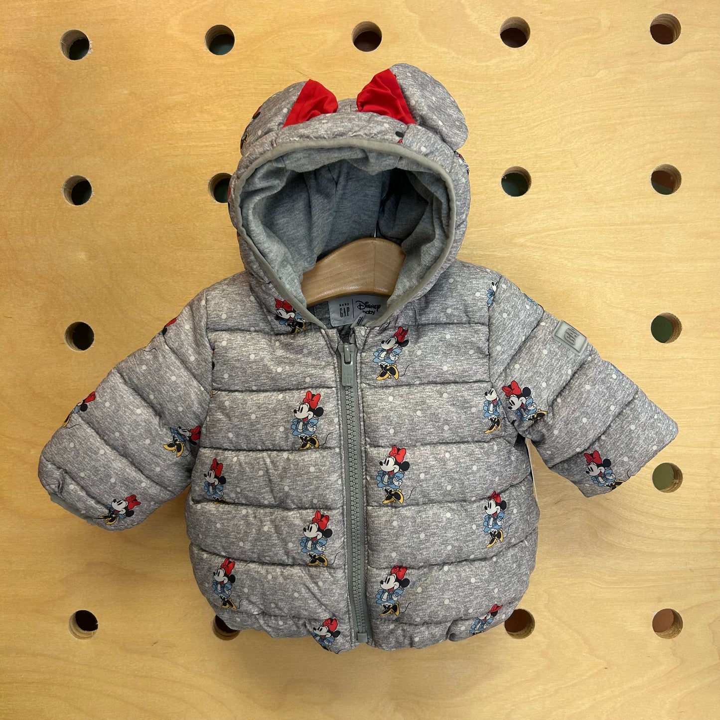 Grey Minnie Mouse Puffer Jacket