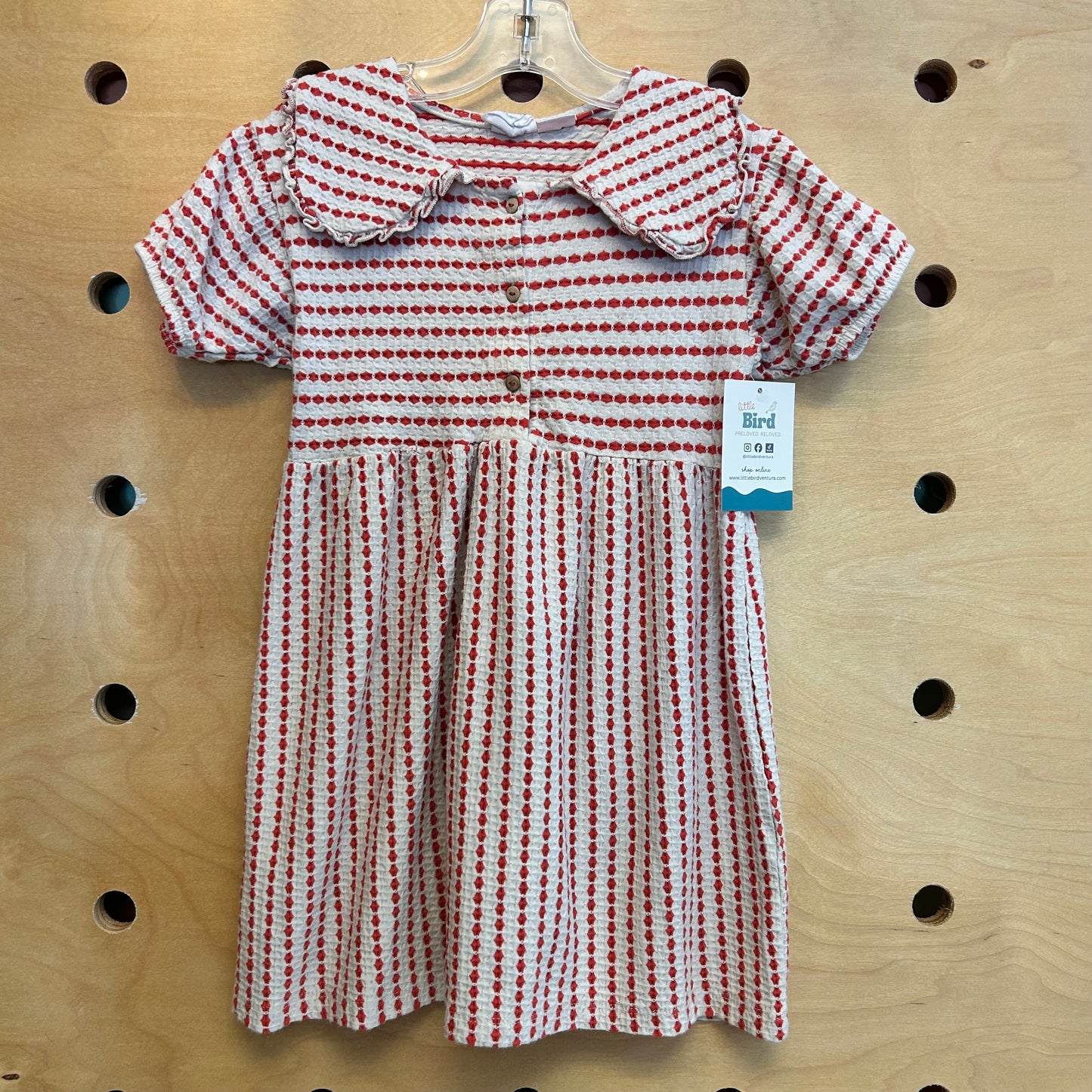 Ivory/Red Textured Dress