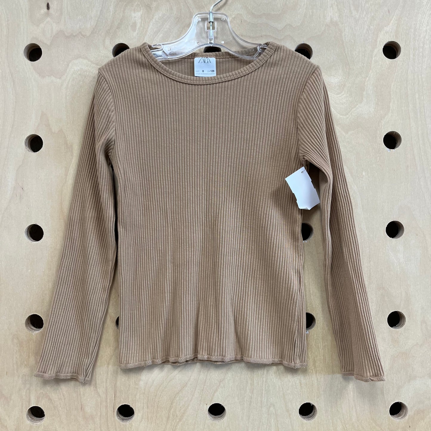 Brown Ribbed Top