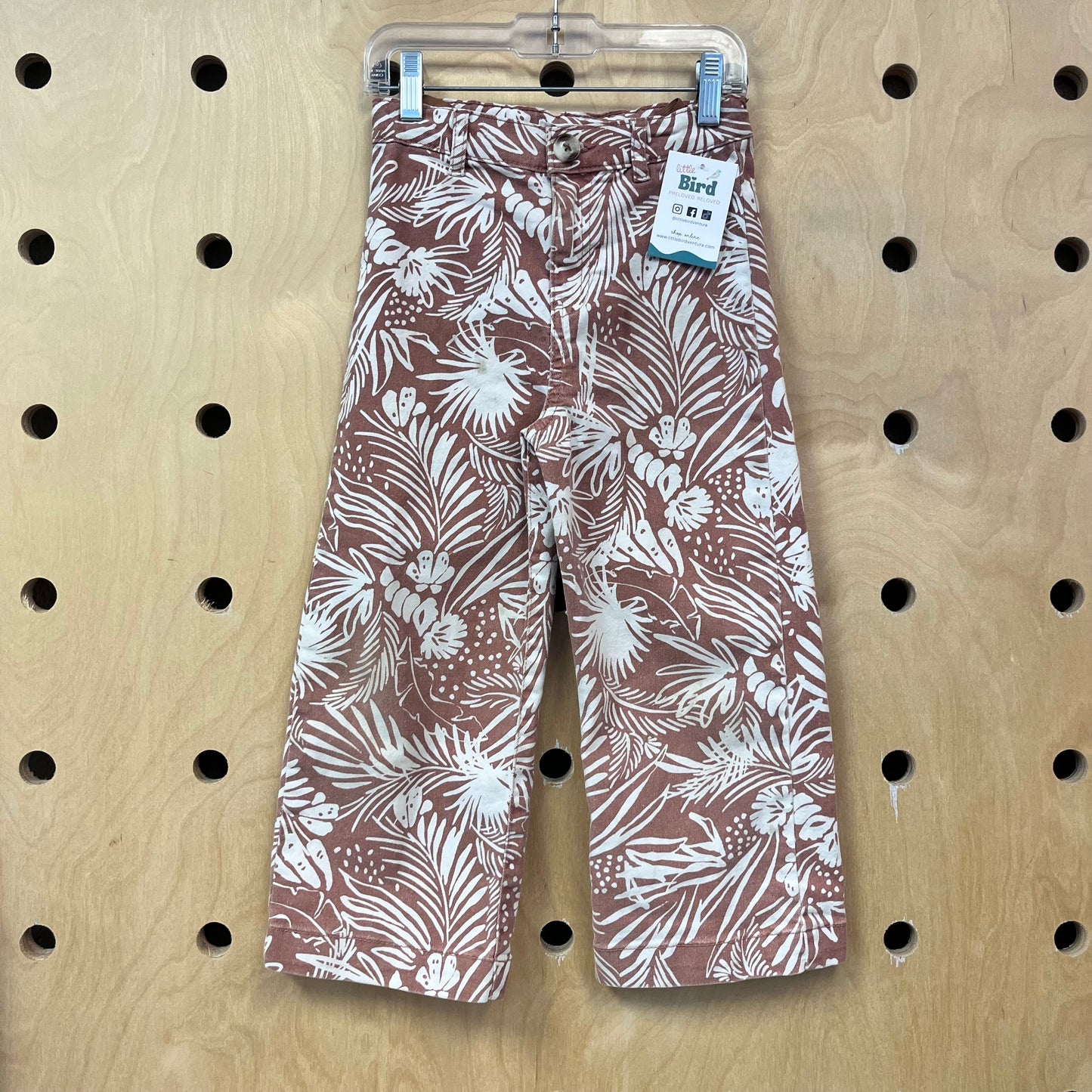 Brown Leaves Wide Leg Denim