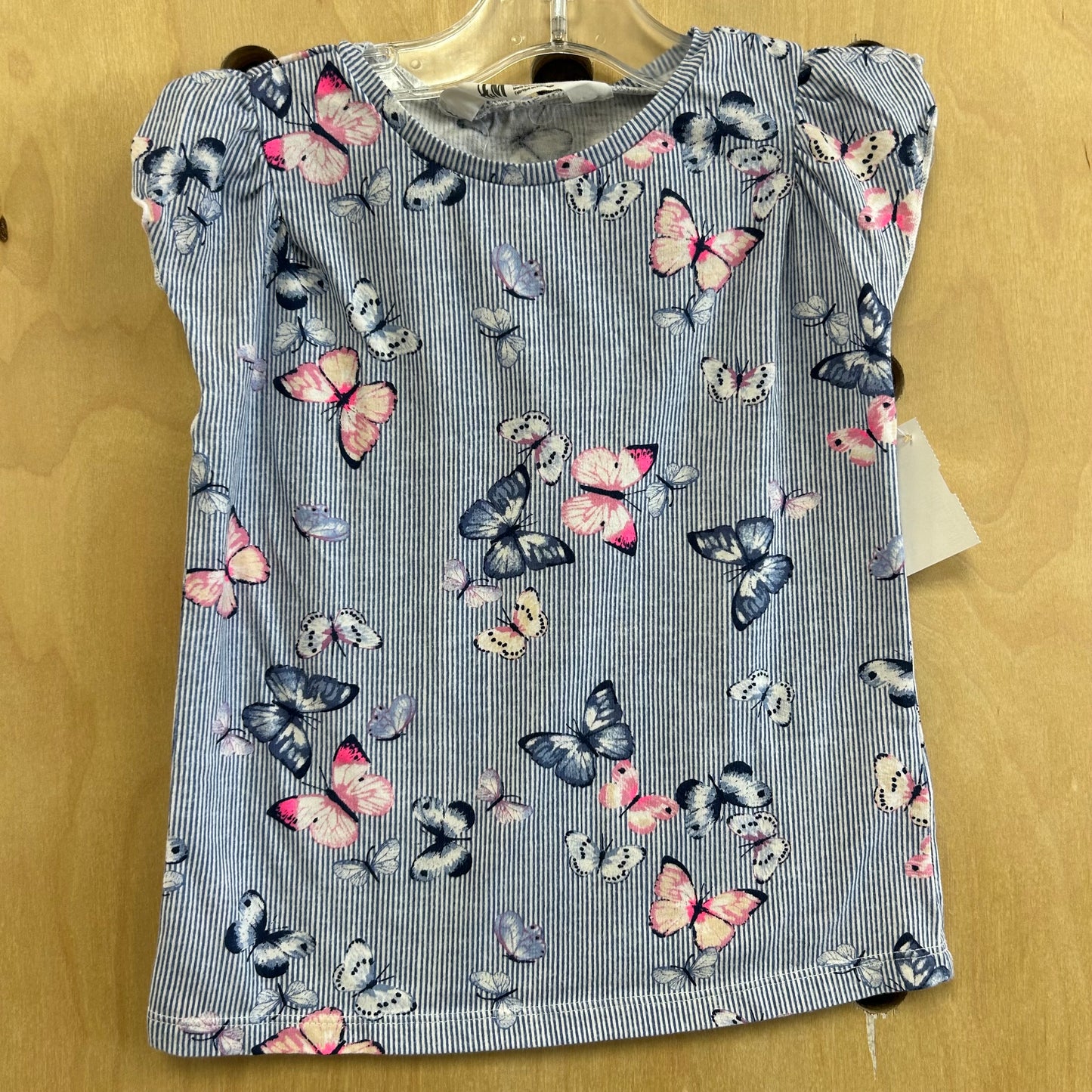 Blue Striped Butterfly Tee