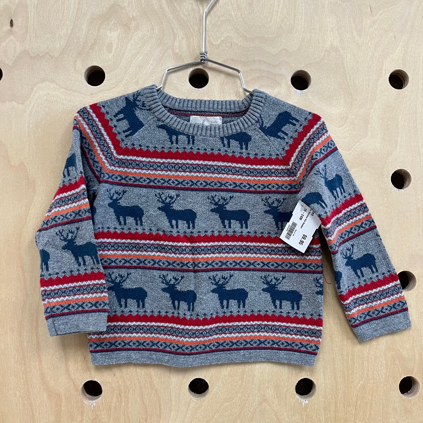 Grey Reindeer Knit Sweater