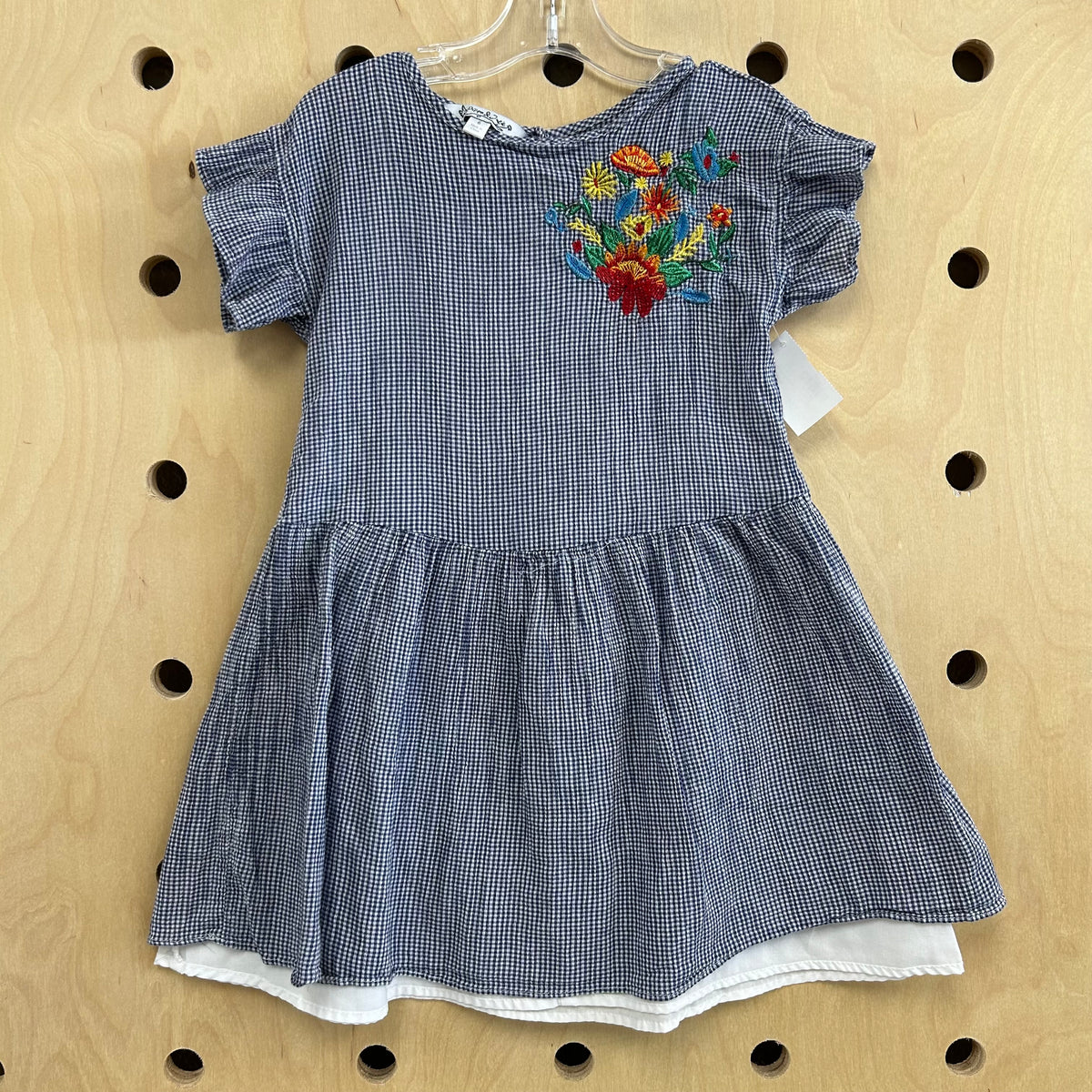 Blue Ginghman Floral Dress