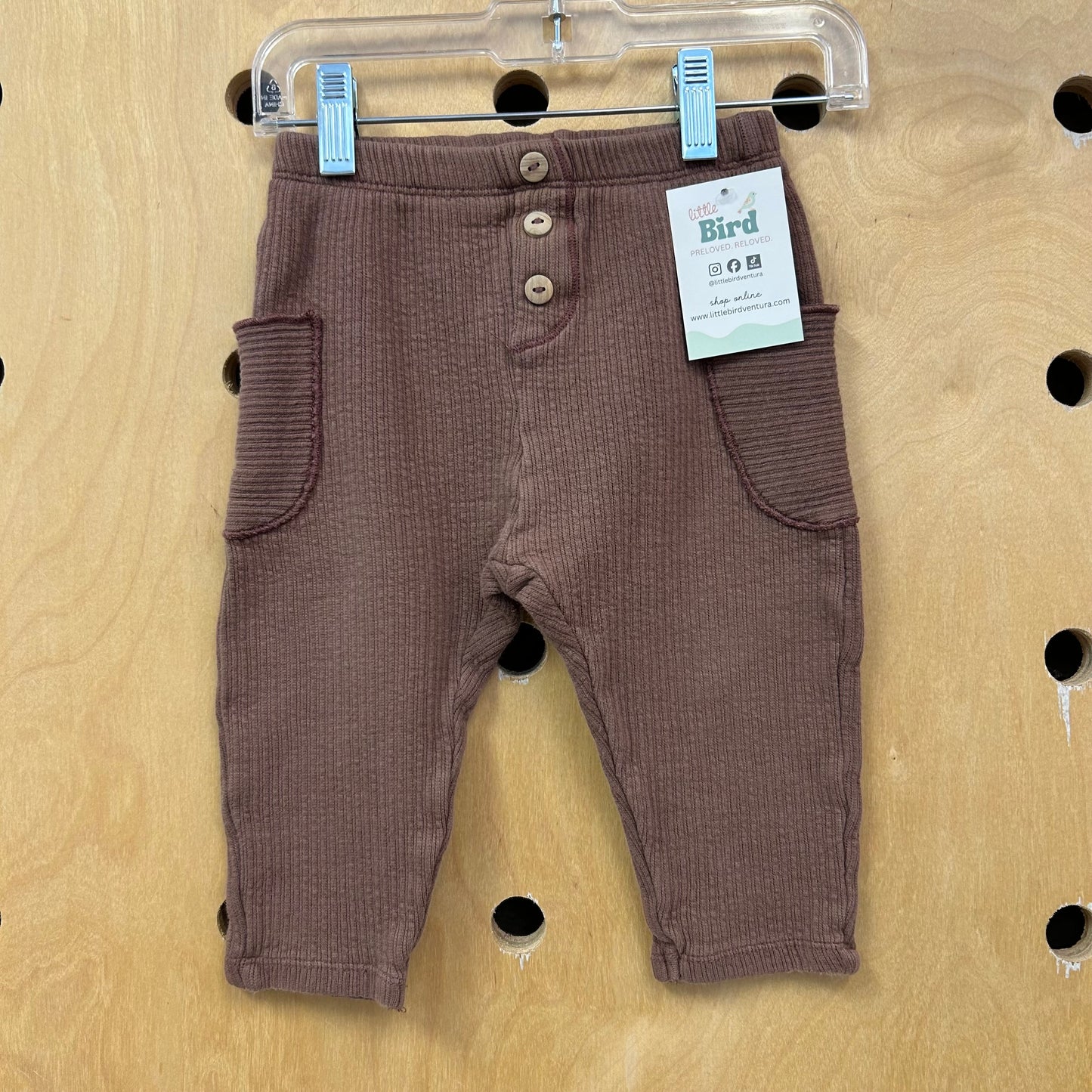 Brown Ribbed Joggers