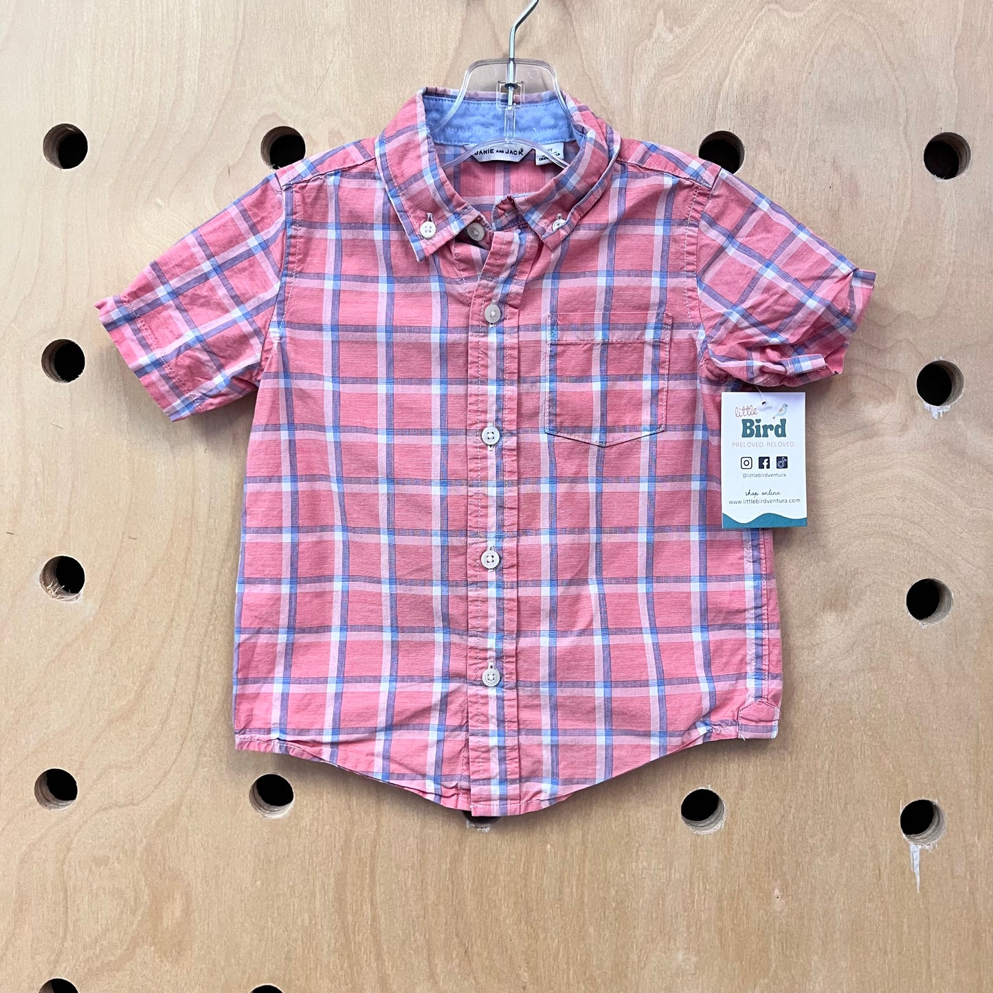 Red + Blue Plaid Button Up