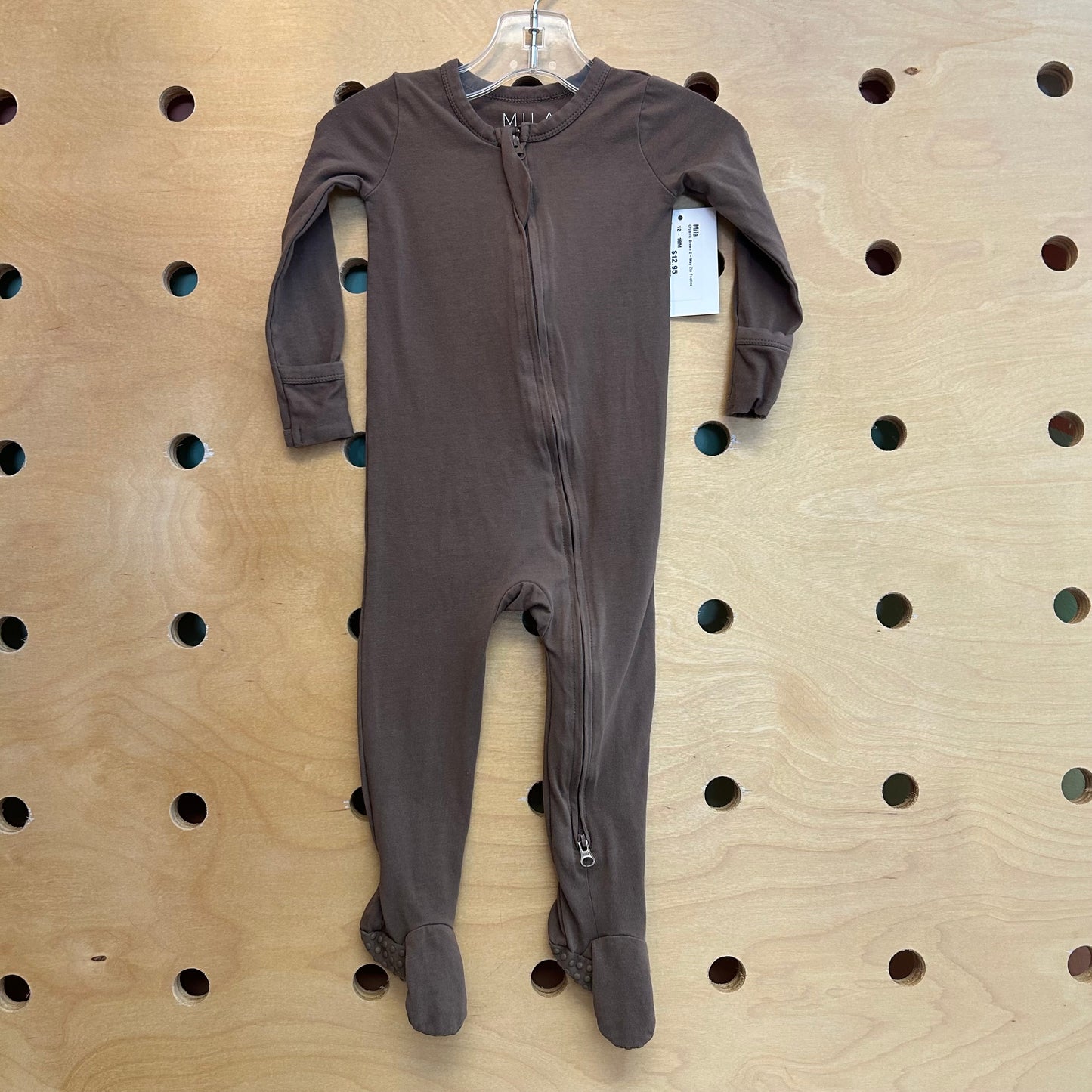 Organic Brown 2-Way Zip Footies