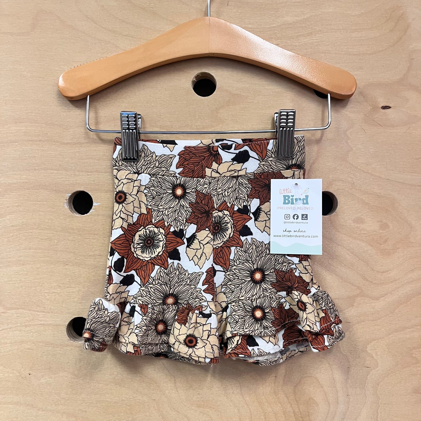 White/Browns Floral Modal Shorts
