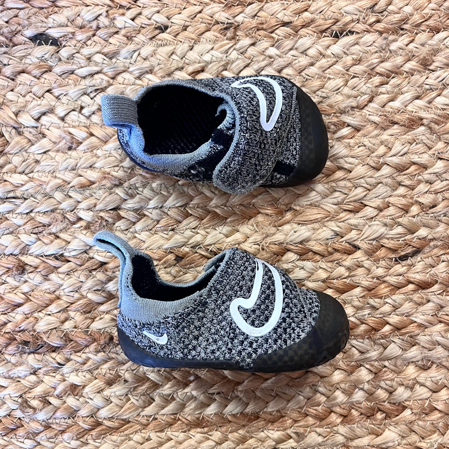 Grey Swoosh 1 Crib Shoe