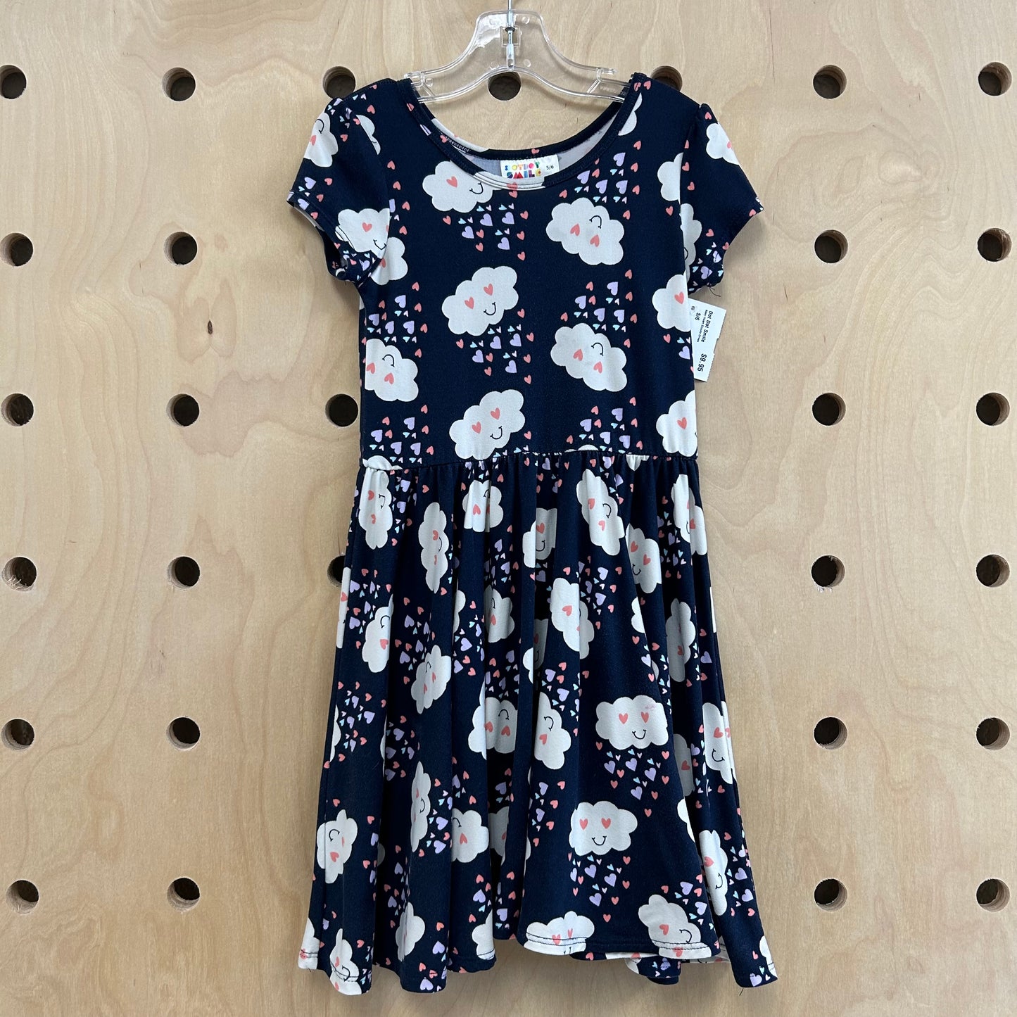 Navy Heart Clouds Dress