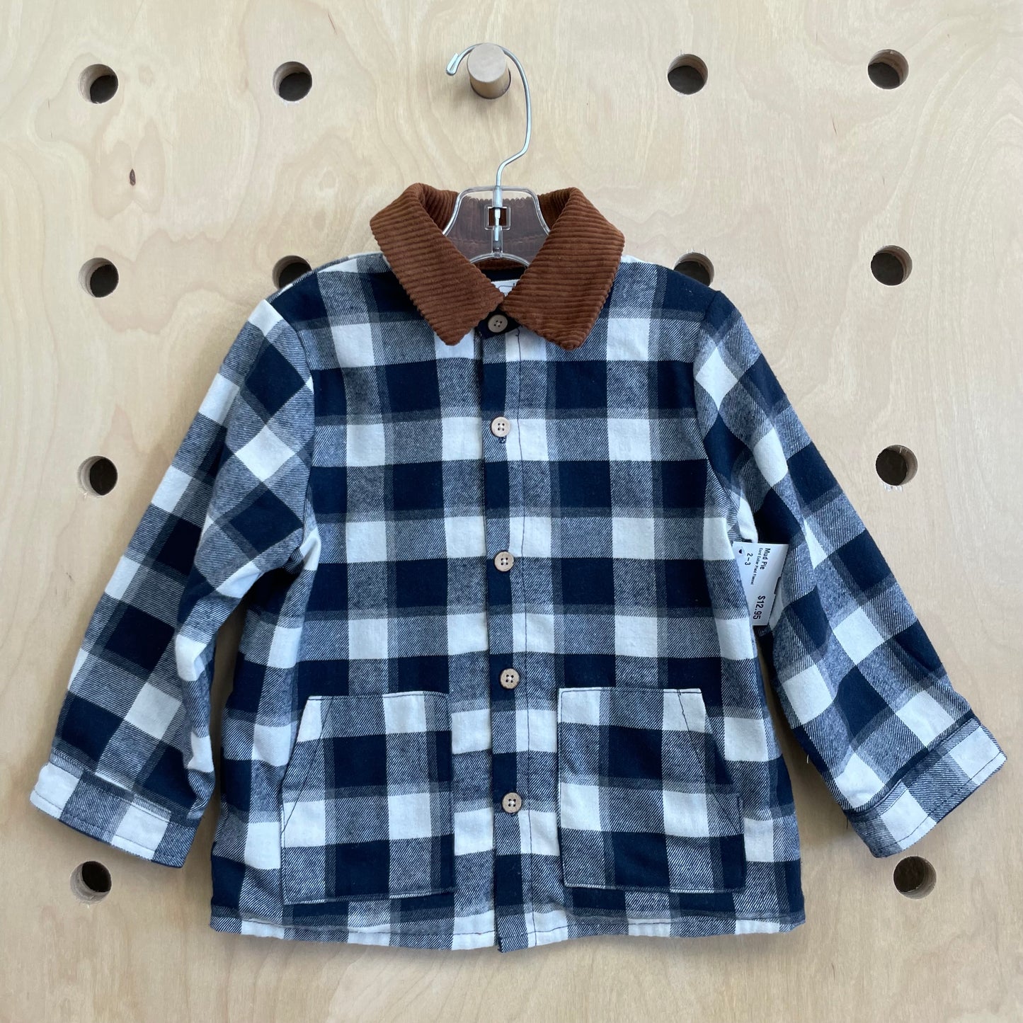 Cord Collar Plaid Flannel