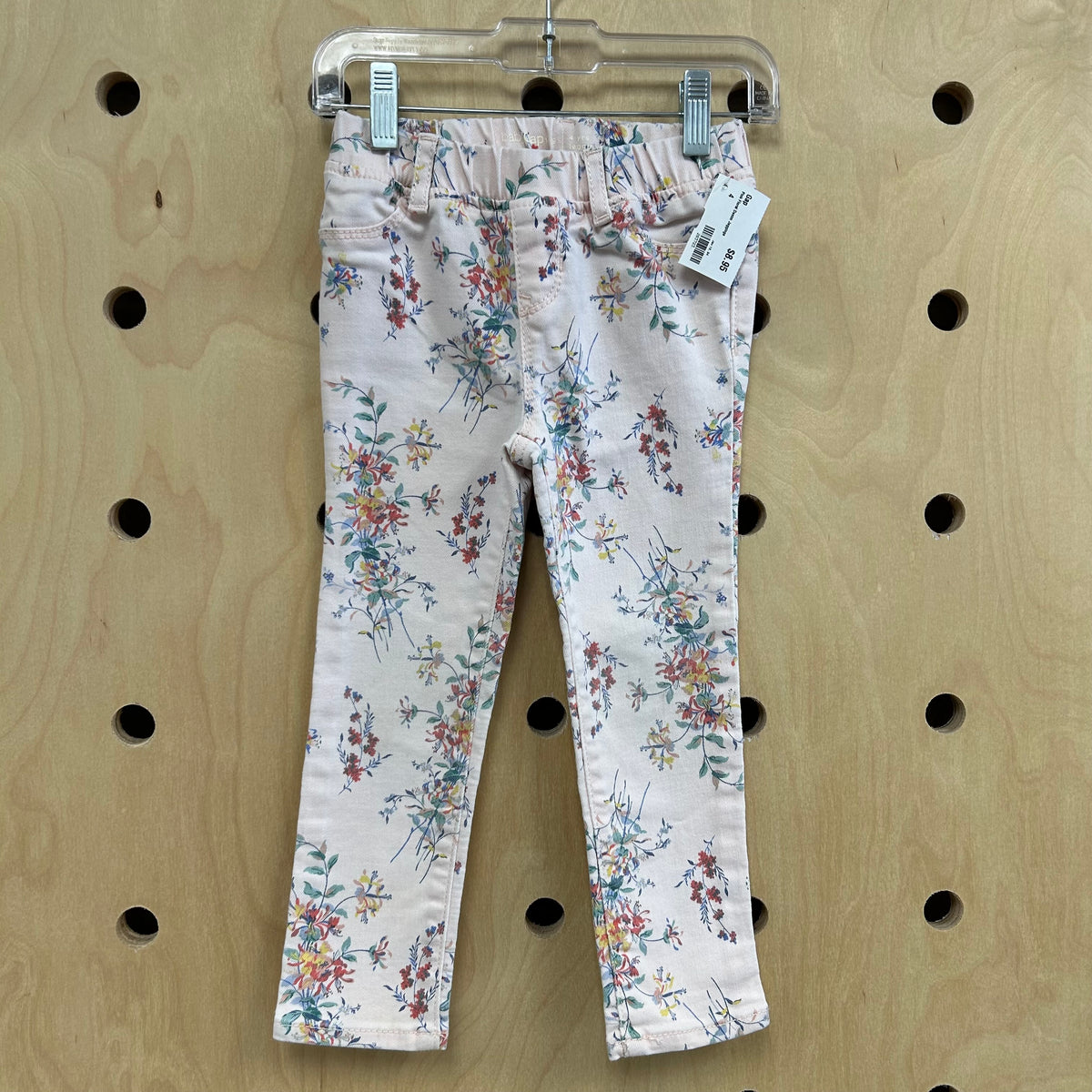 Pink Floral Denim Jeggings