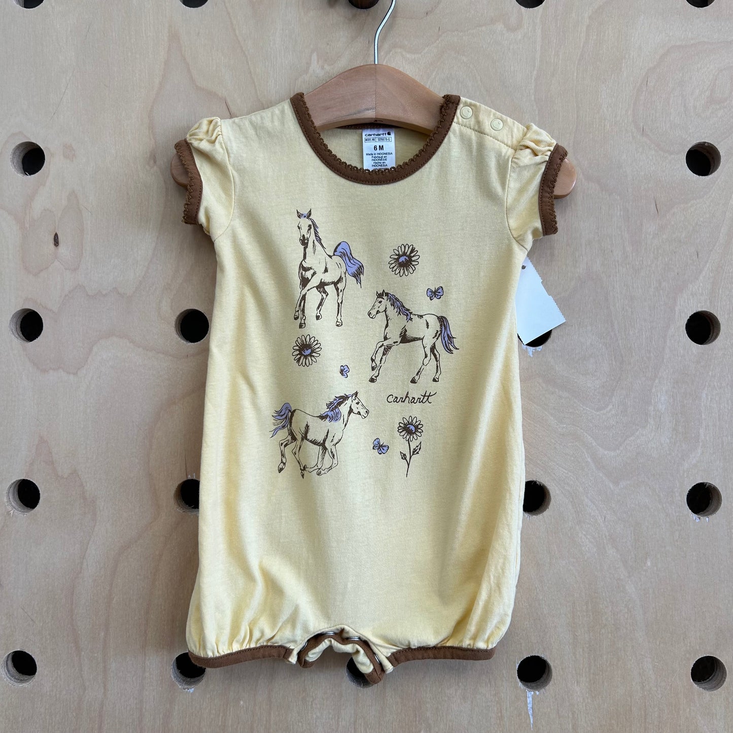 Yellow Horses Bubble Romper