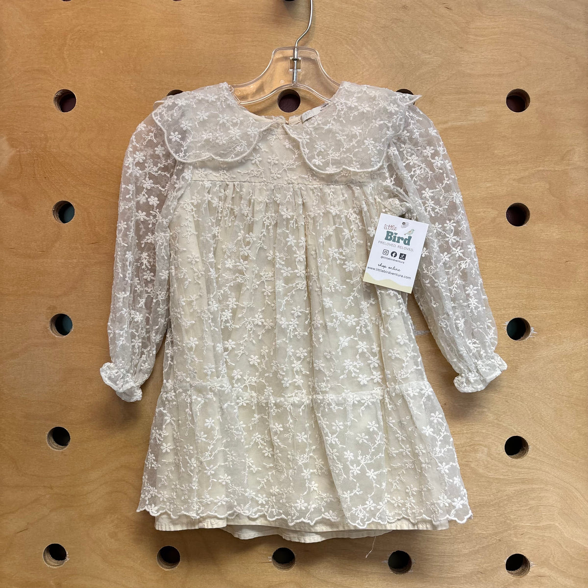 Cream Lace Overlay Dress