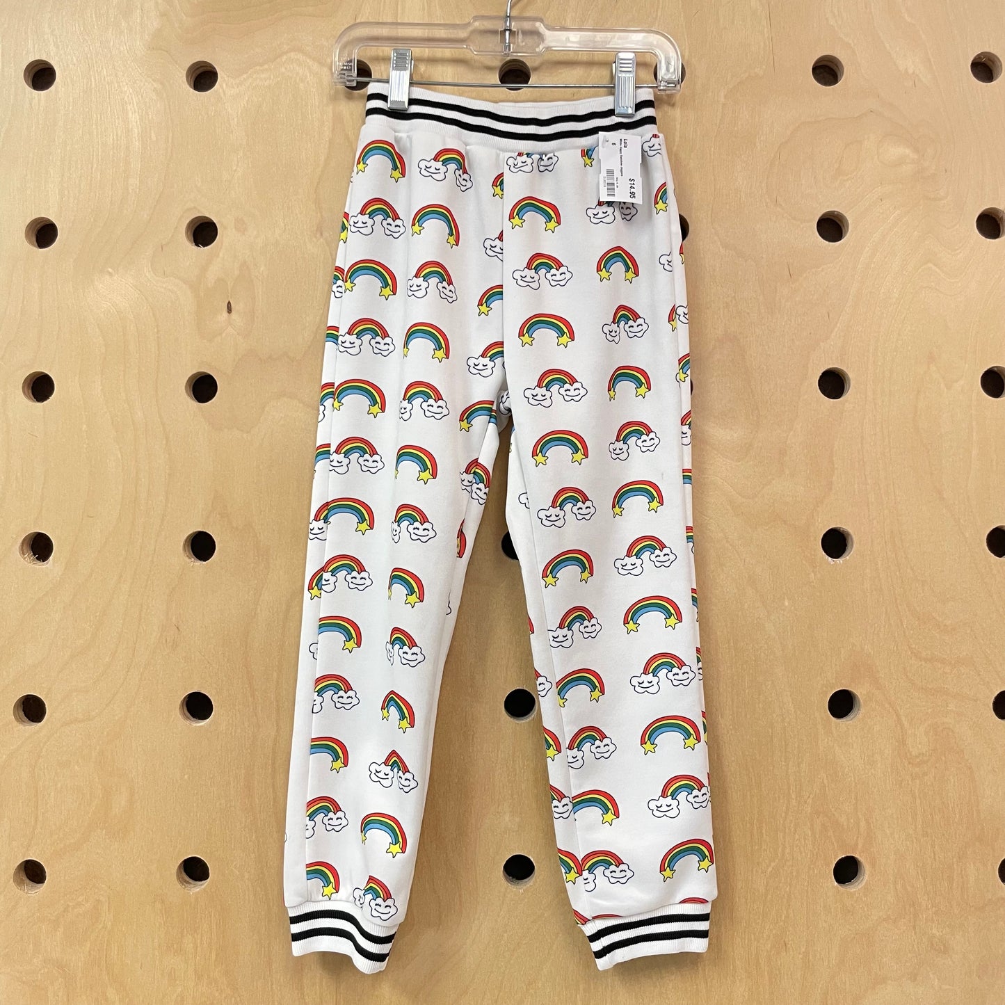 White Happy Raimbow Joggers