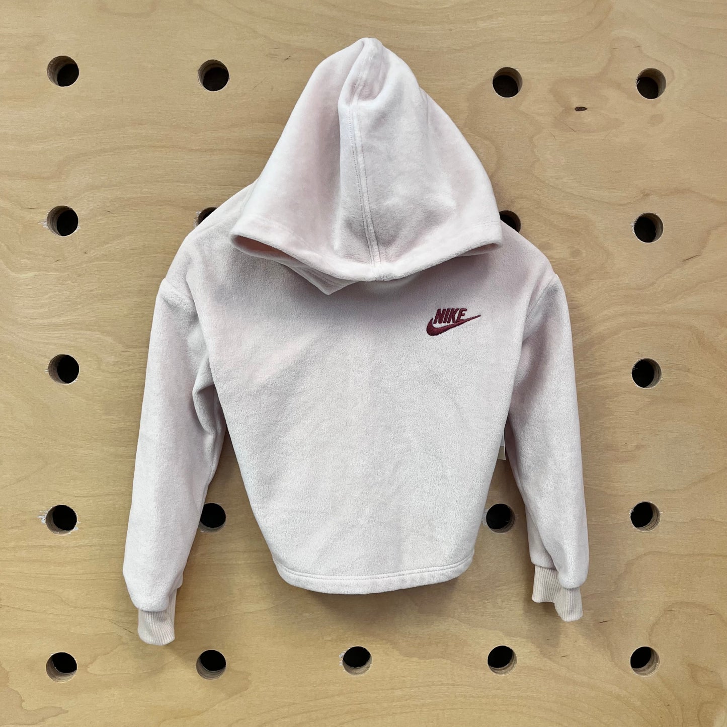 Pink Embroidered Logo Fleece Hoodie