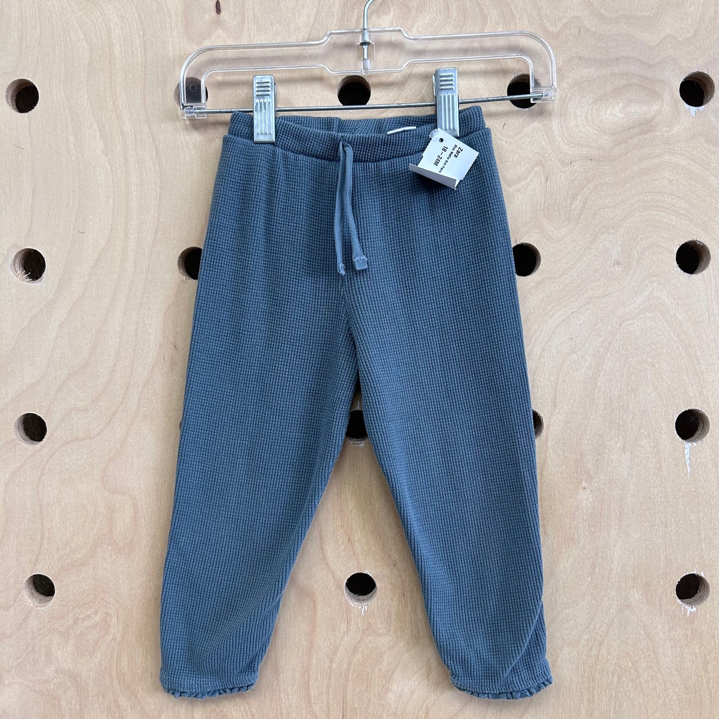 Blue Waffle Knit Pants
