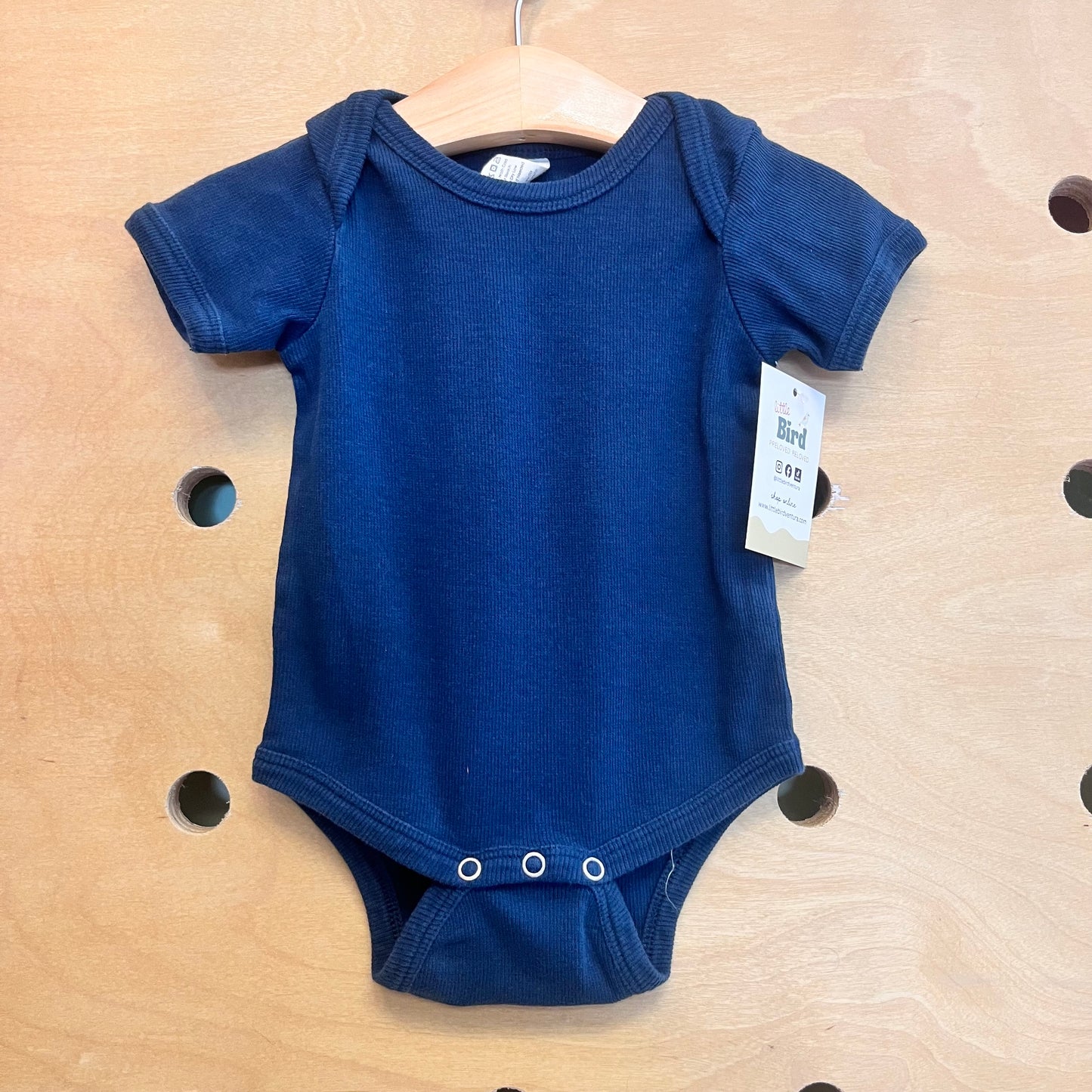 Organic Navy Ribbed Bodysuit