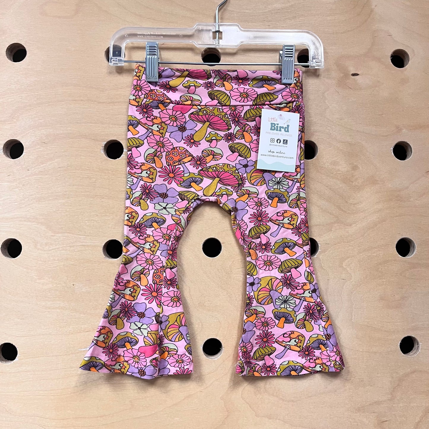 Pink Mushroom Bell Bottoms