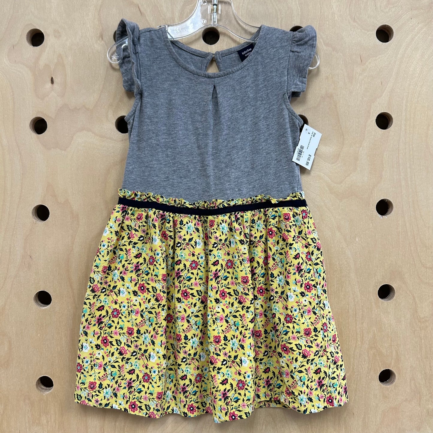 Grey & Yellow Floral Dress