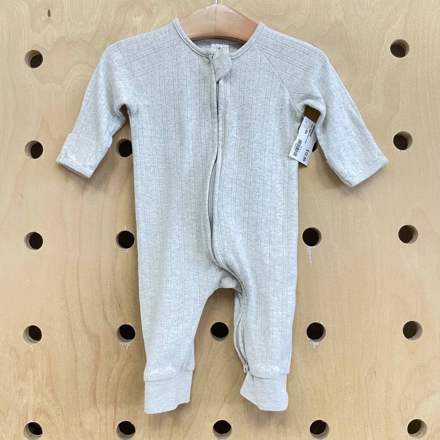 Grey Organic Ribbed Zippy