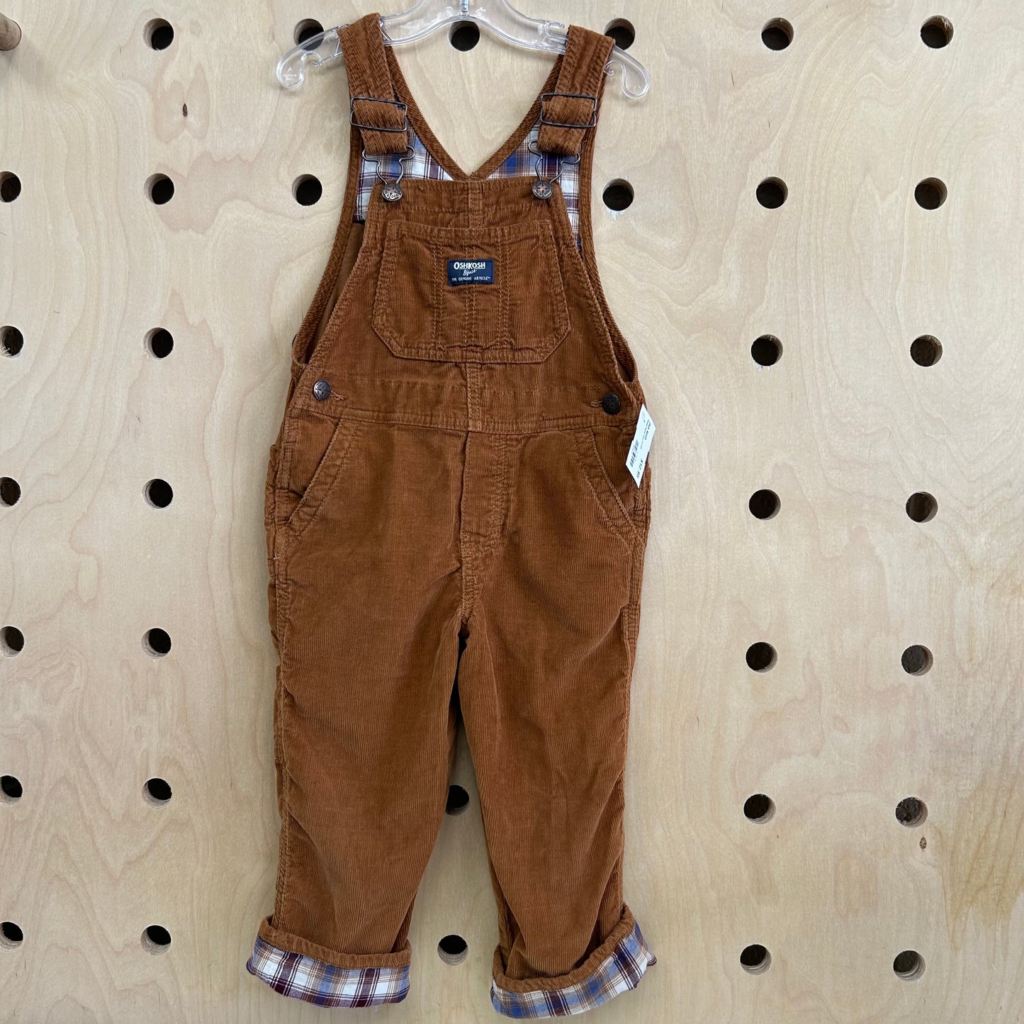 Brown Denim Cord Overalls