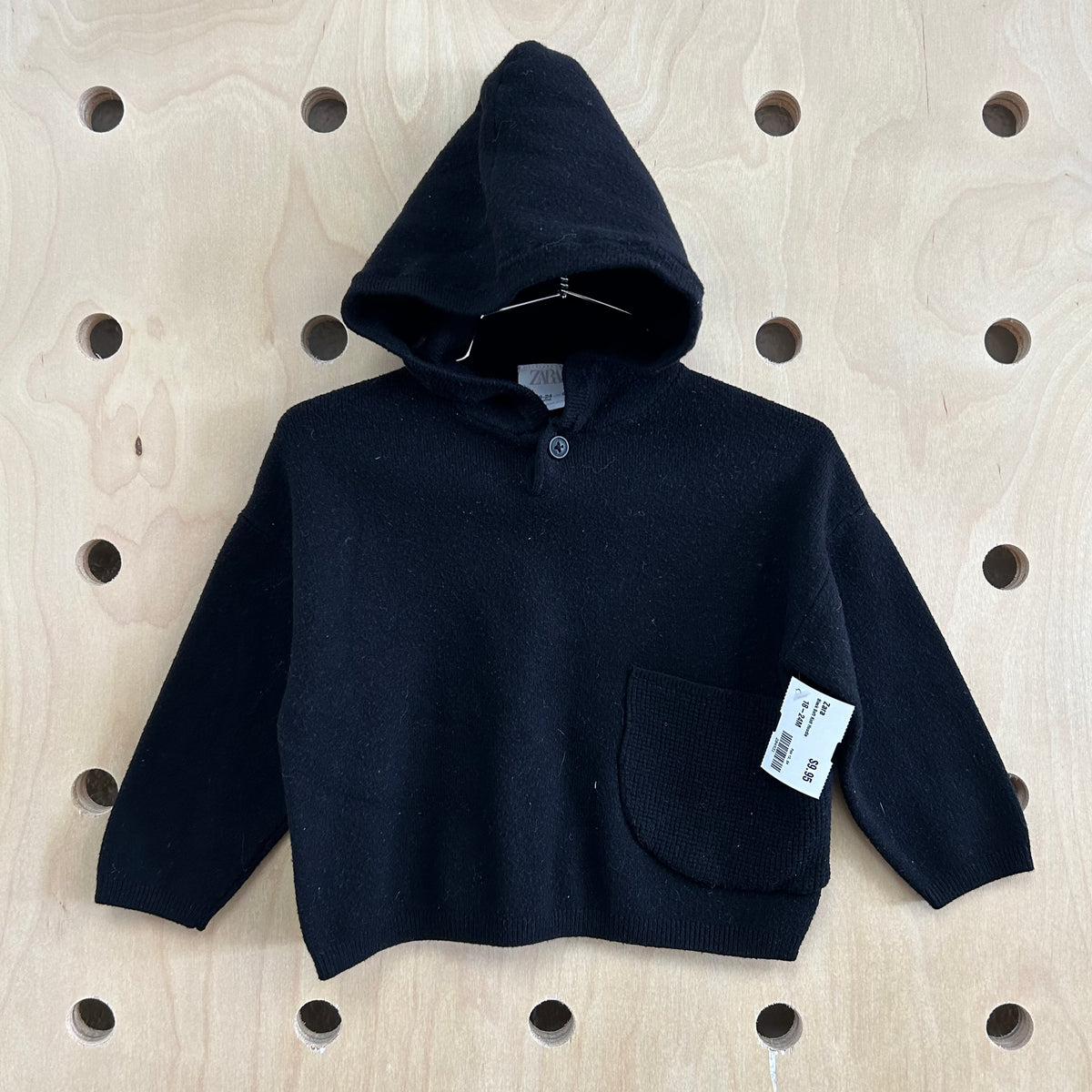 Black Soft Knit Hoodie