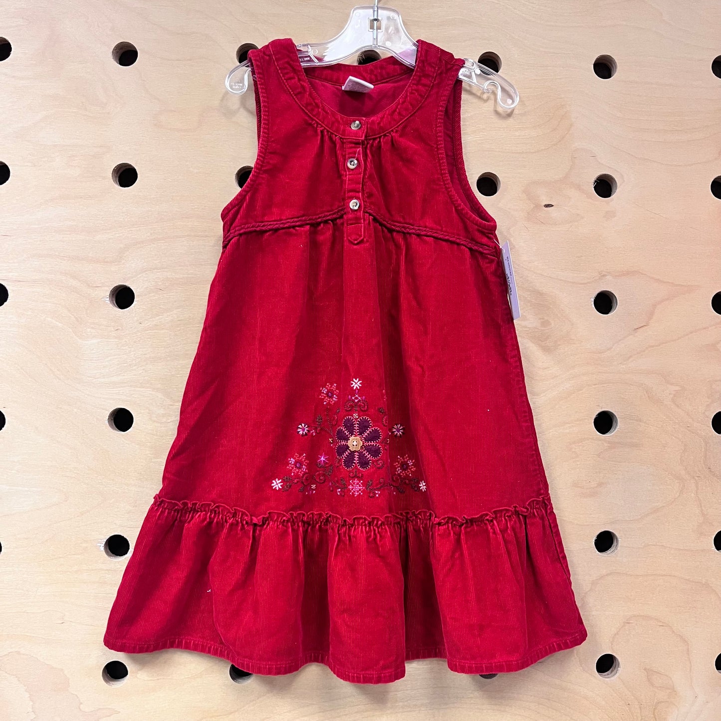 Red Cord Floral Dress