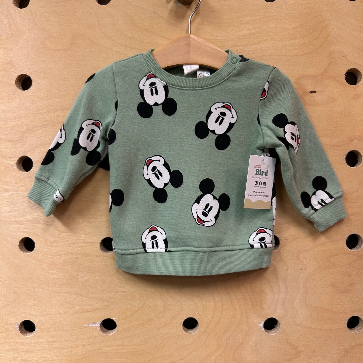 Green Mickey LS Pullover