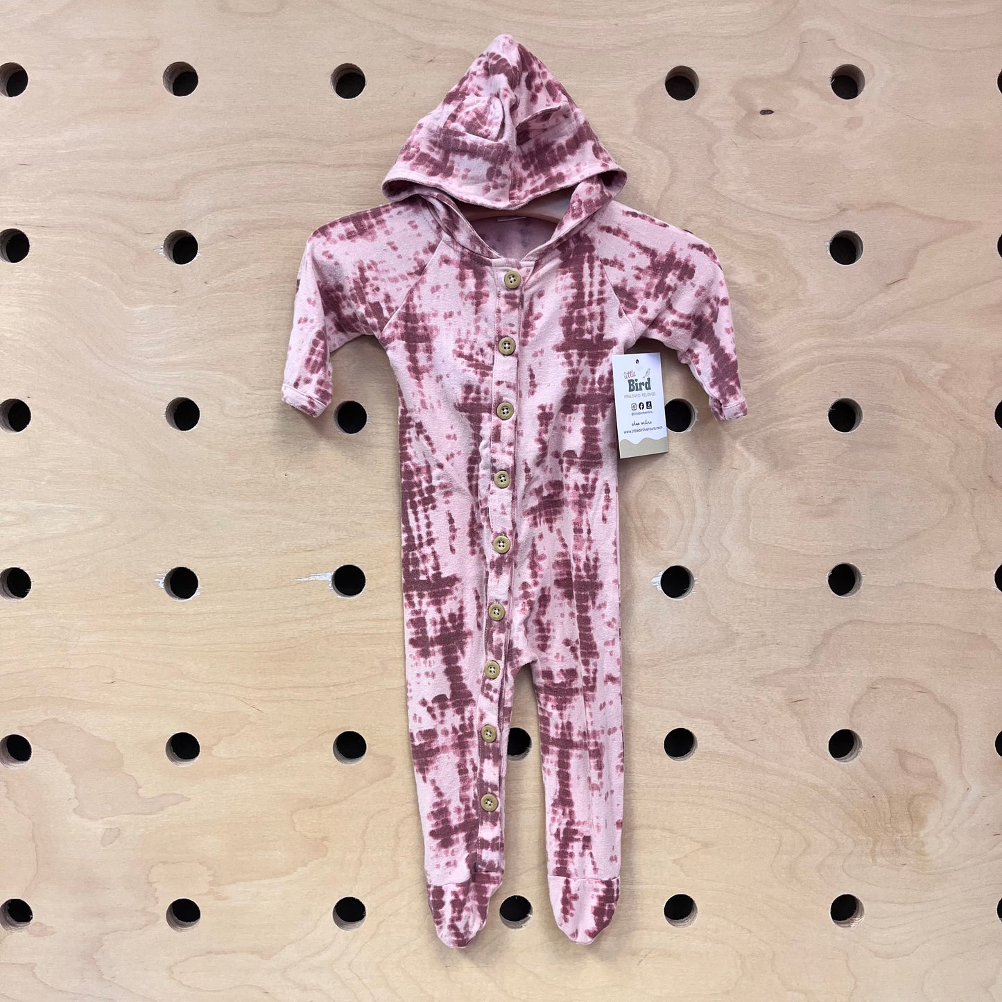 Pink Tie Dye Modal Hooded Footies