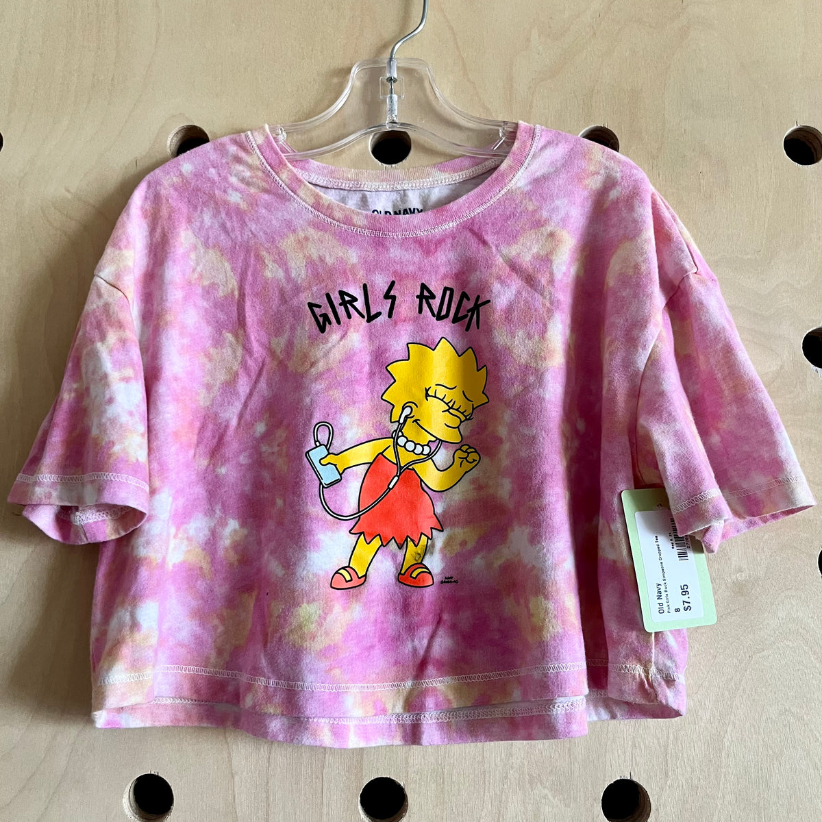 Pink Girls Rock Simpsons Cropped Tee