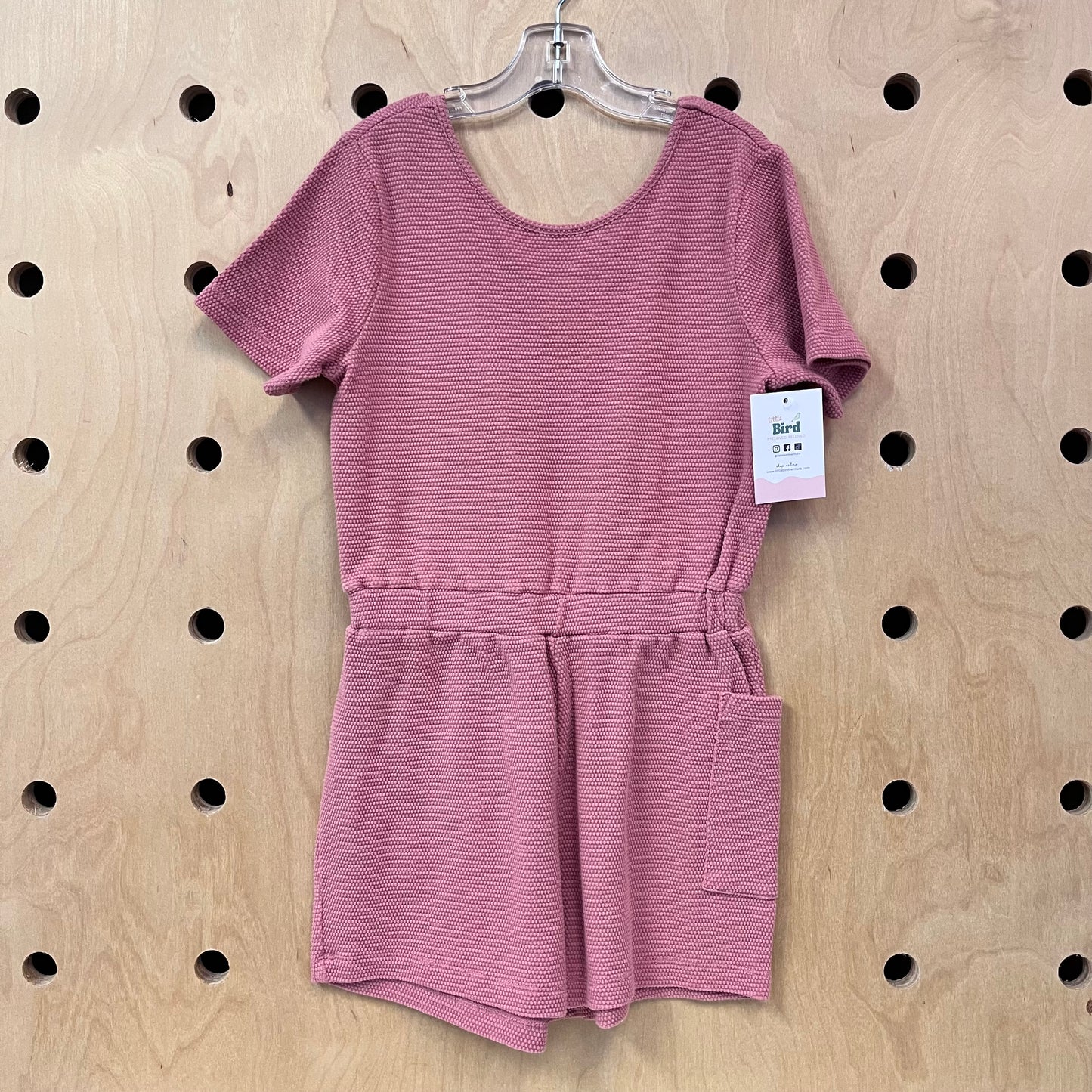 Pink Waffle Knit Romper