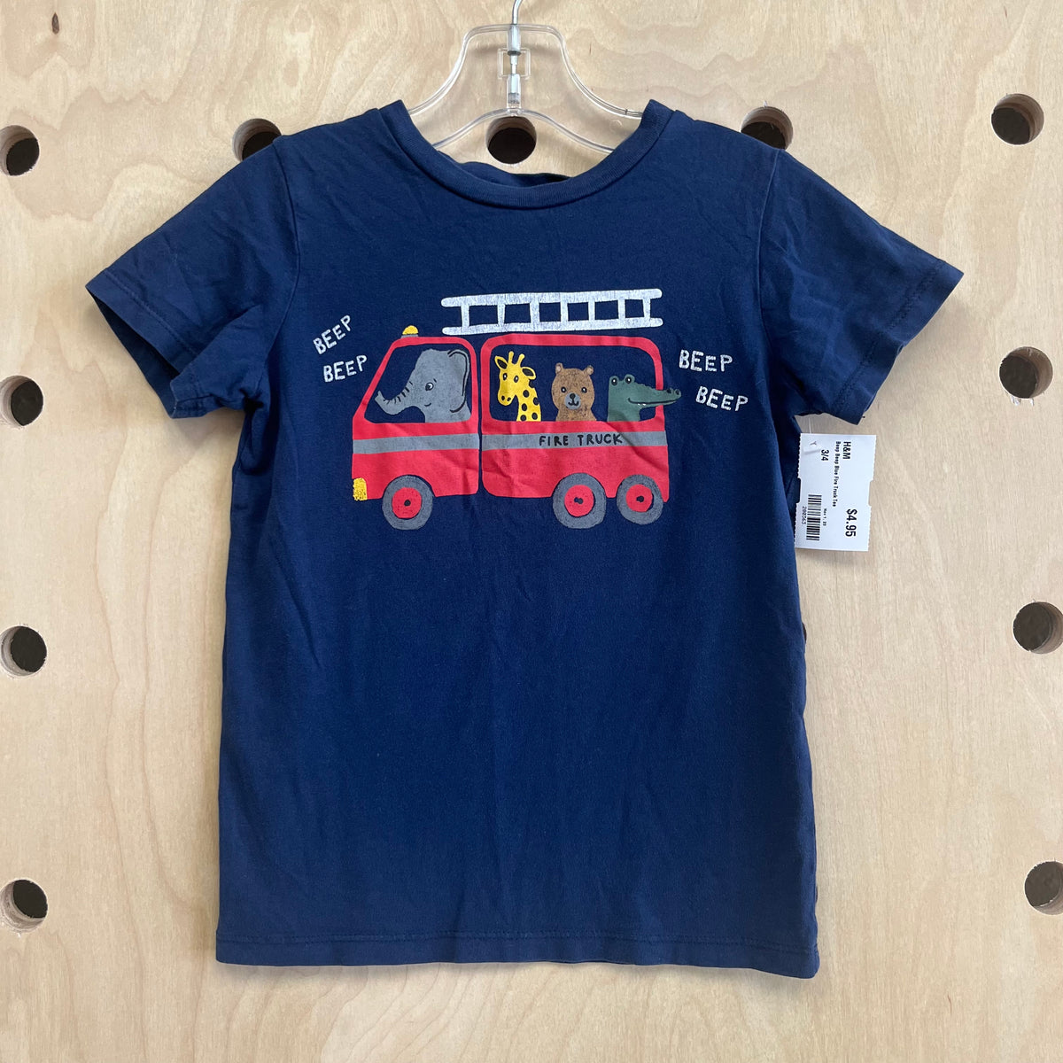 Beep Beep Blue Fire Truck Tee