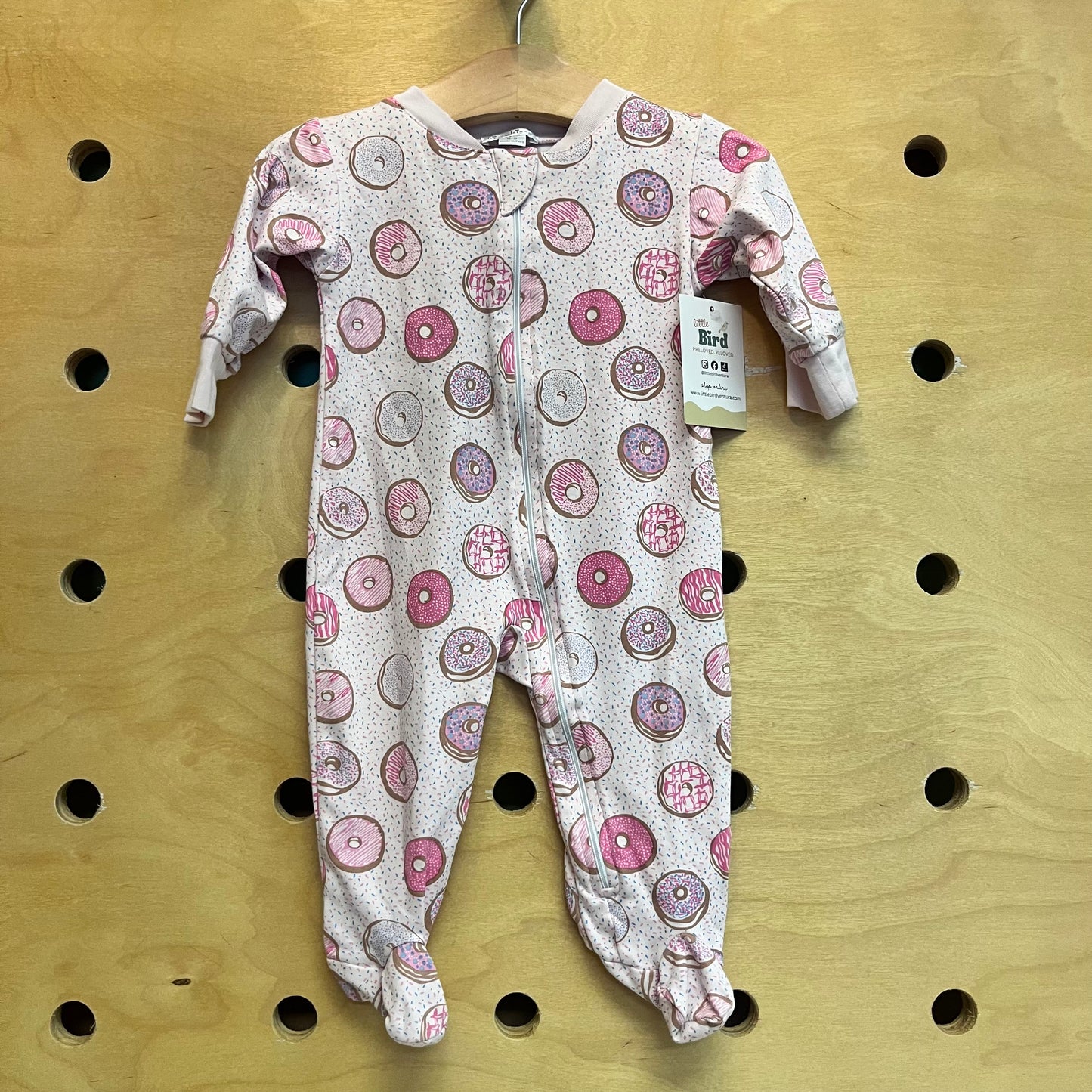 Pink Donut Sprinkles Pima Cotton Footies
