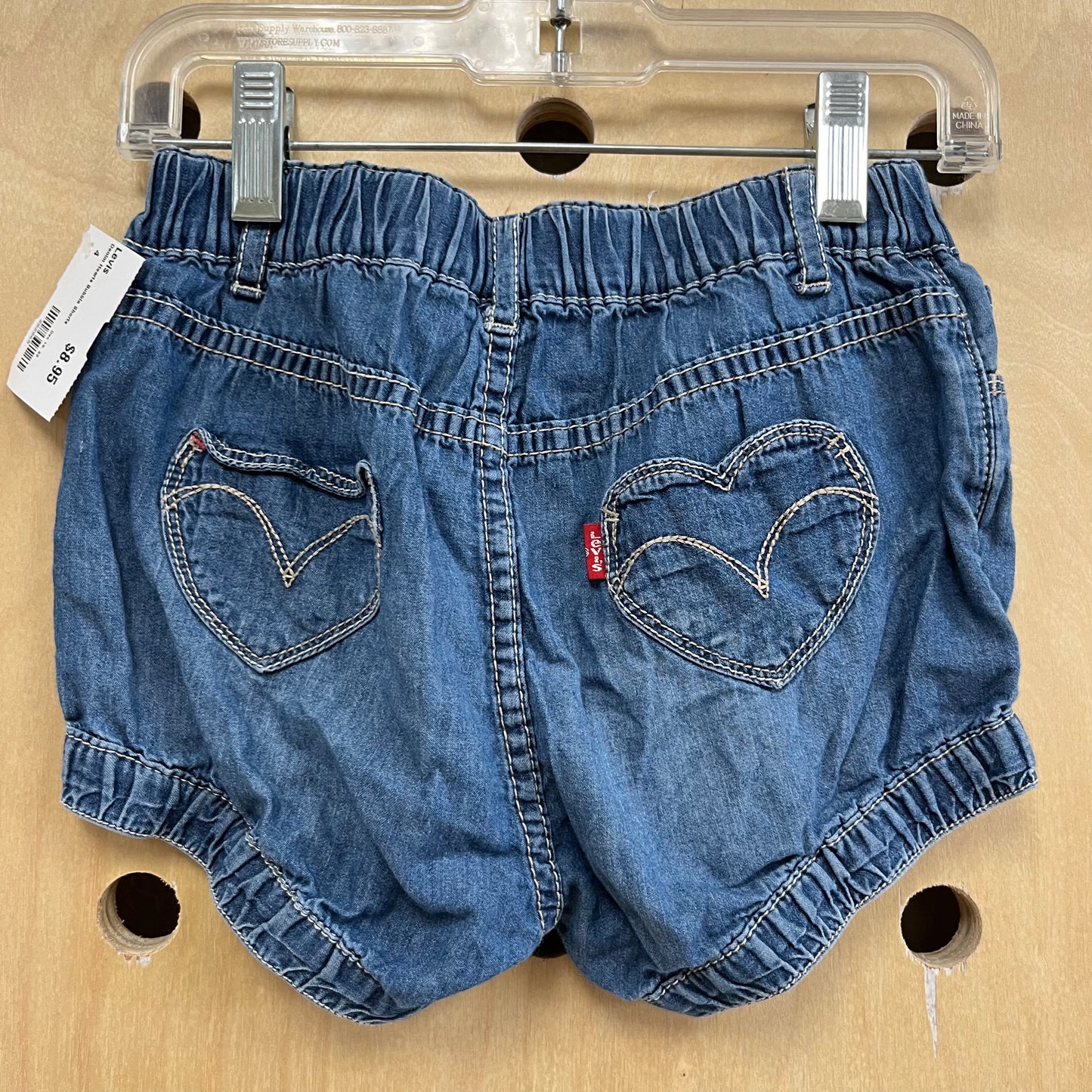 Denim Hearts Bubble Shorts