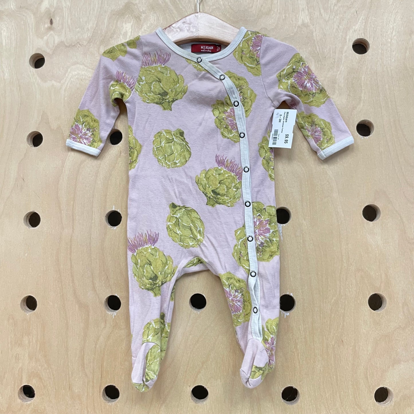 Pink Organic Artichoke Footies