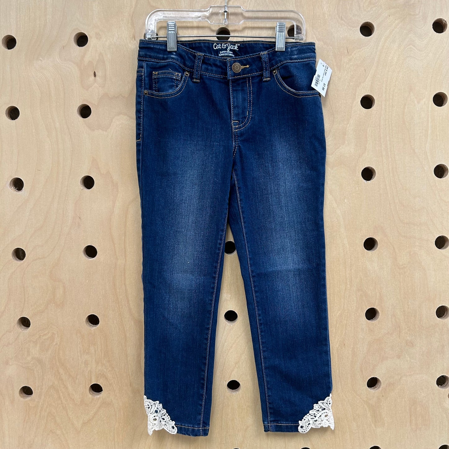 Super Skinny Crochet Trim Denim