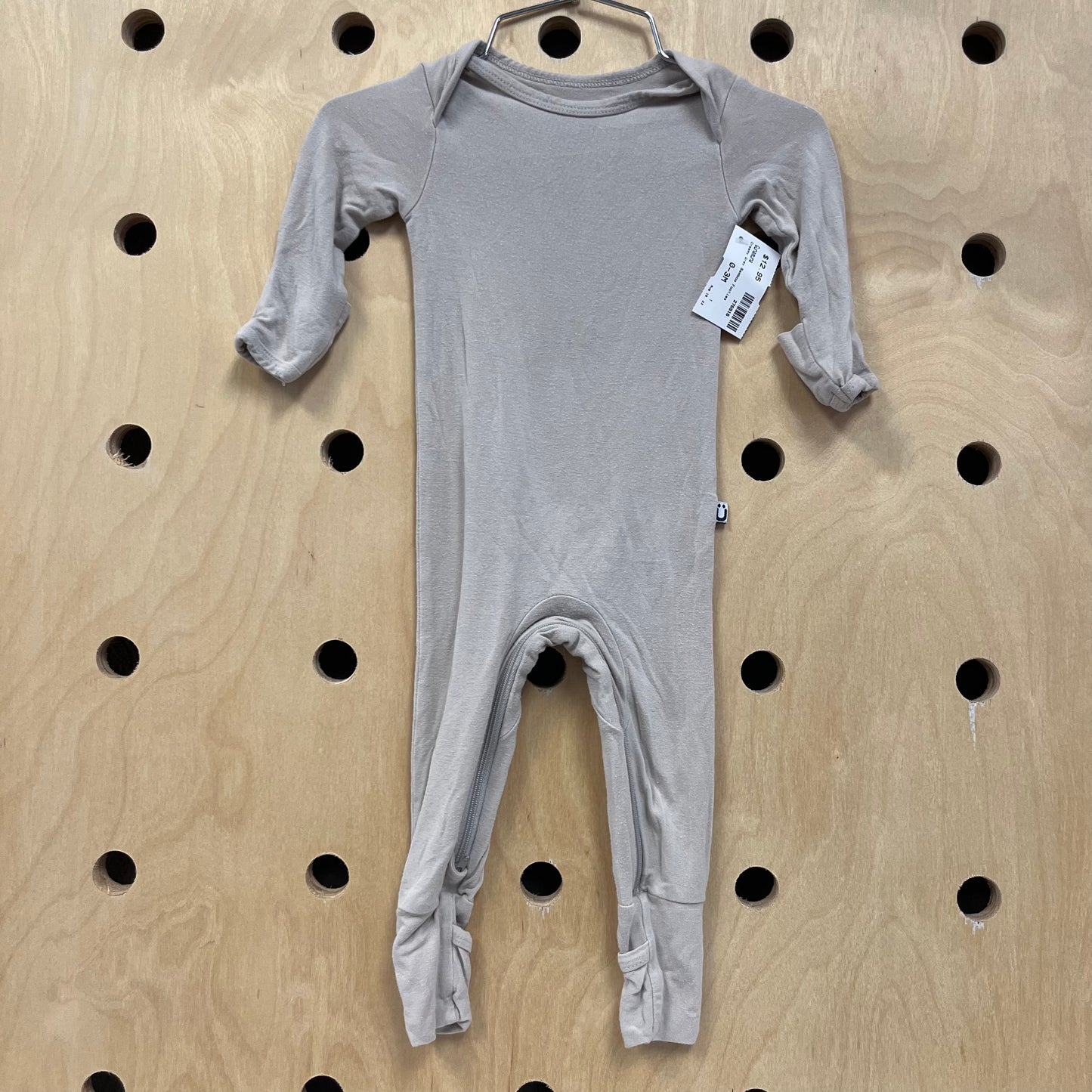 Creamy Grey Bamboo Footies