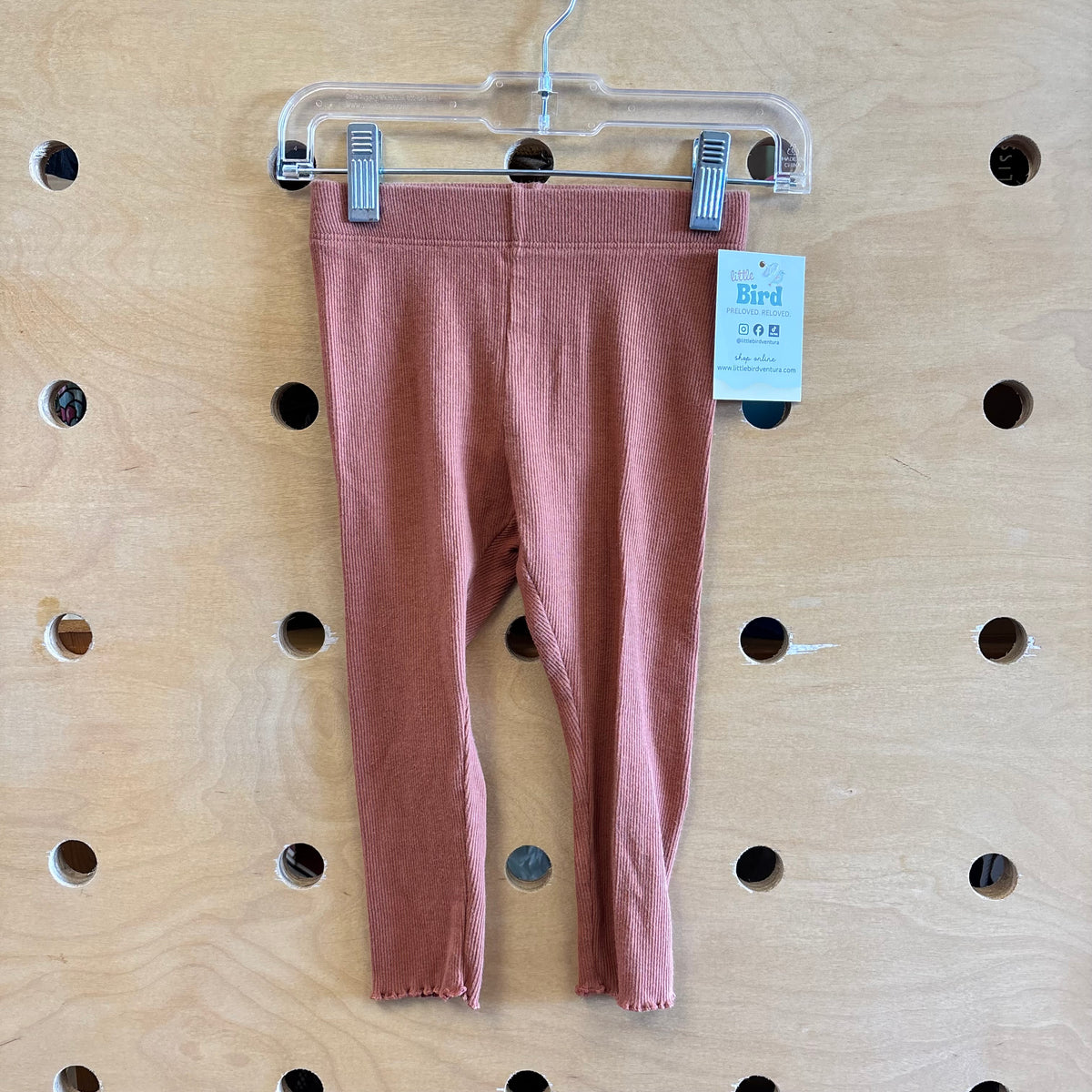 Terracotta Lettuce Hem Organic Leggings