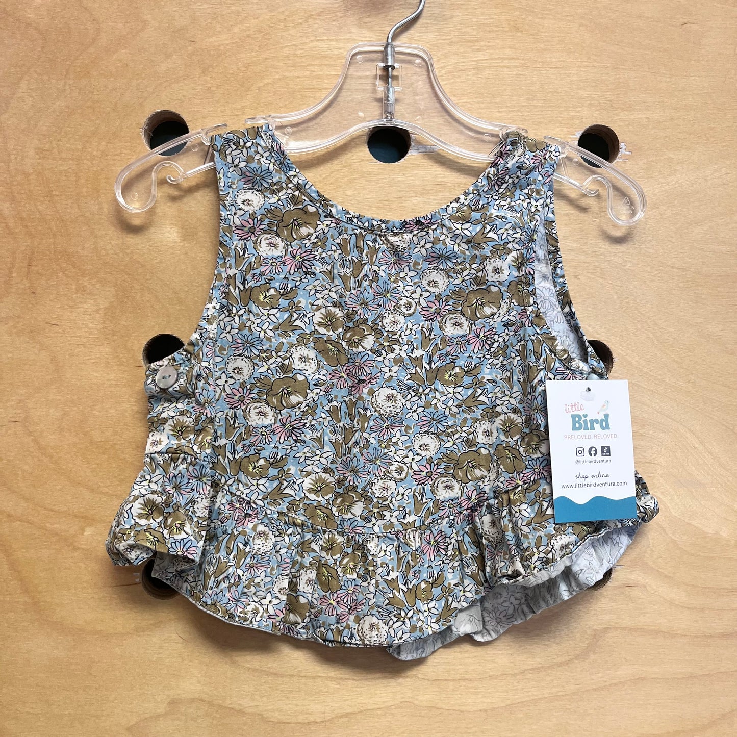 Muted Floral Ruffle Tank