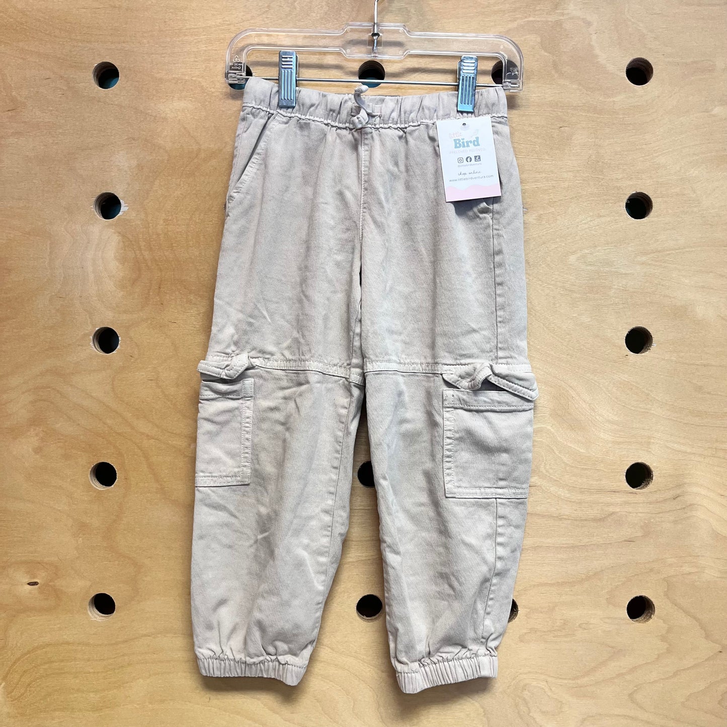 Drawstring Khaki Cargo Joggers