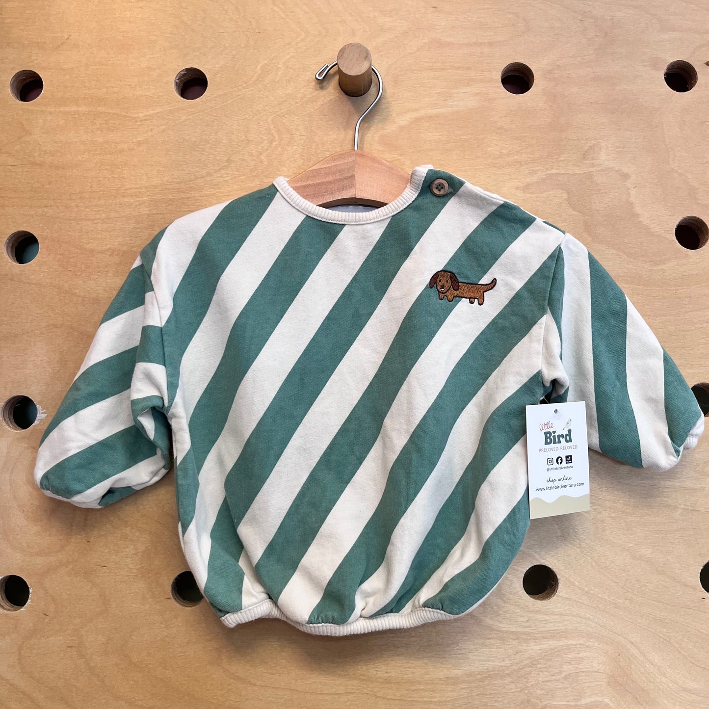 Green & Cream Puppy Pullover