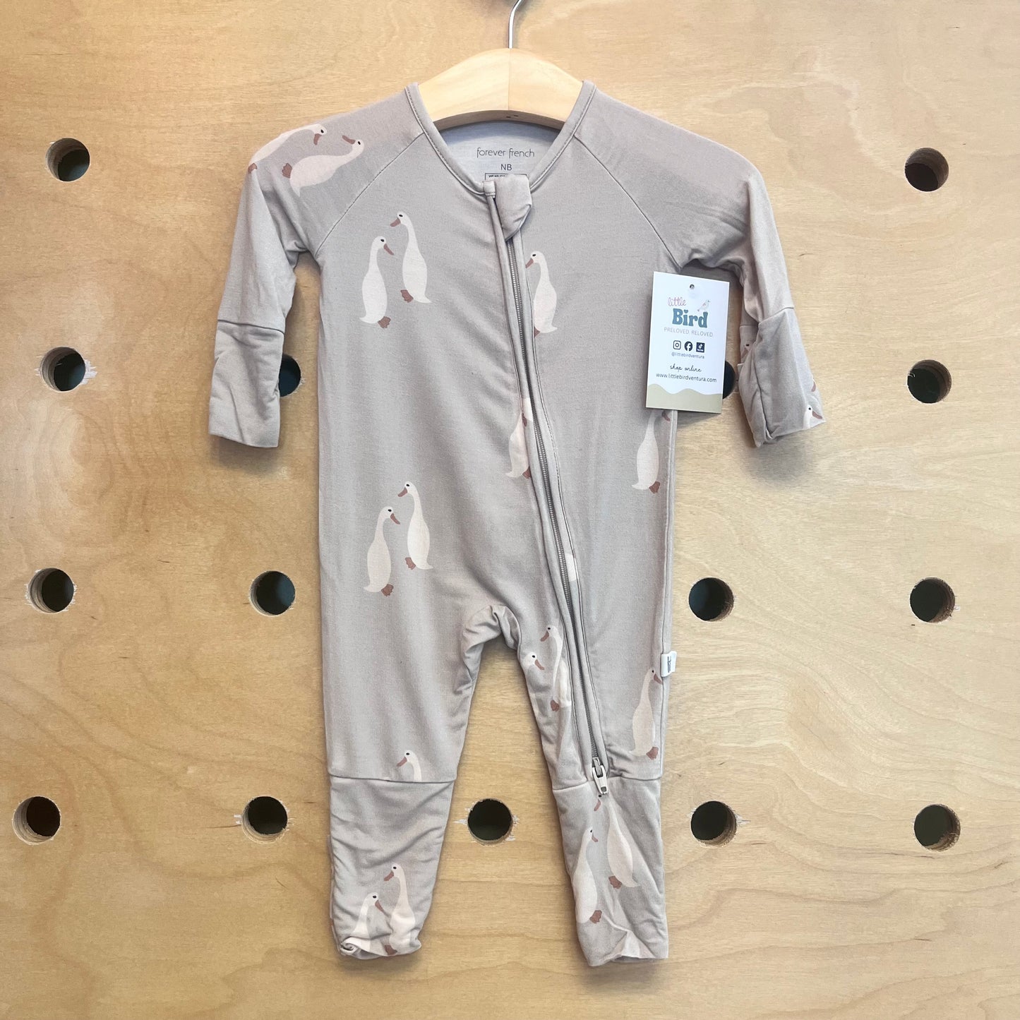 Beige Geese Bamboo Zippy