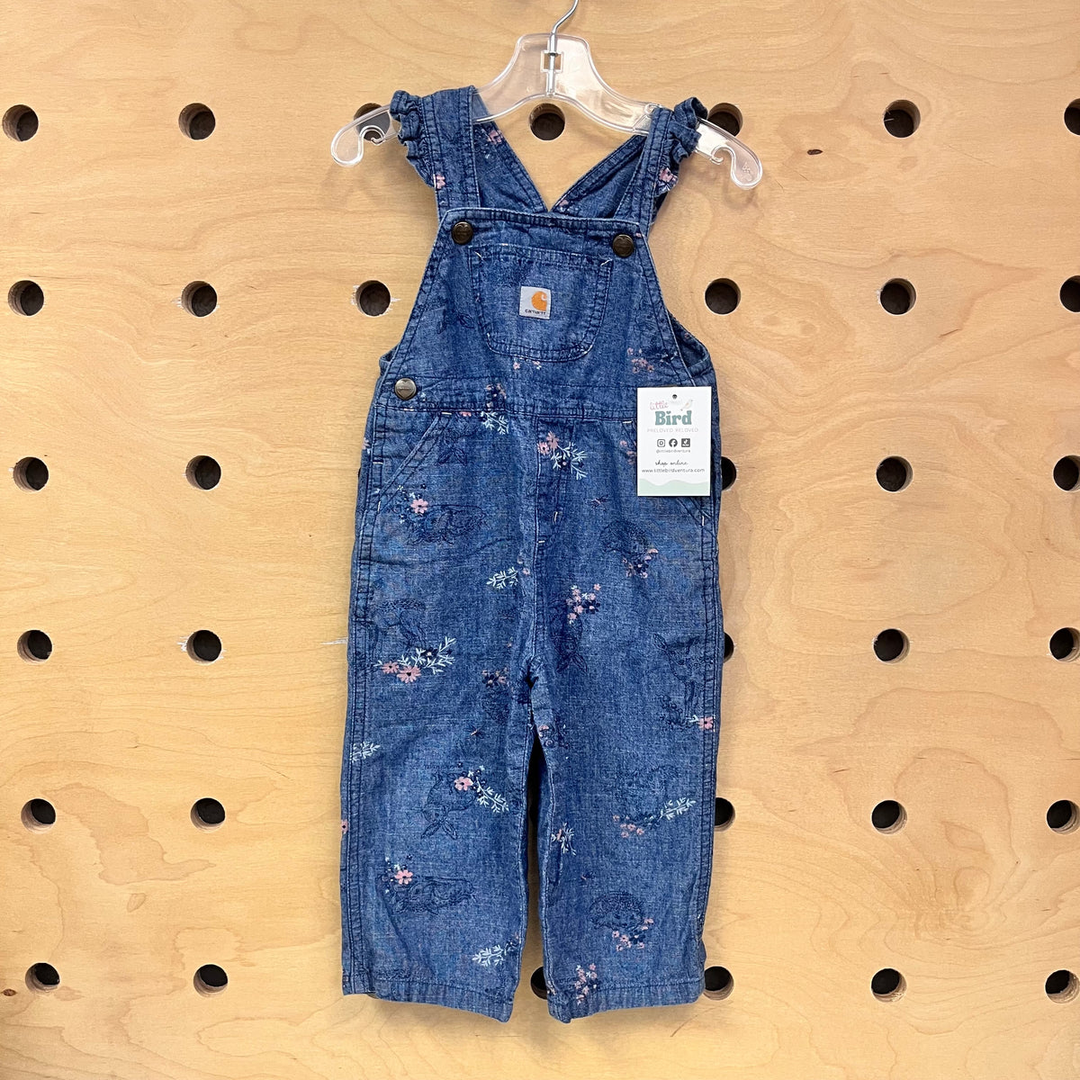 Floral Animals Chambray Overalls