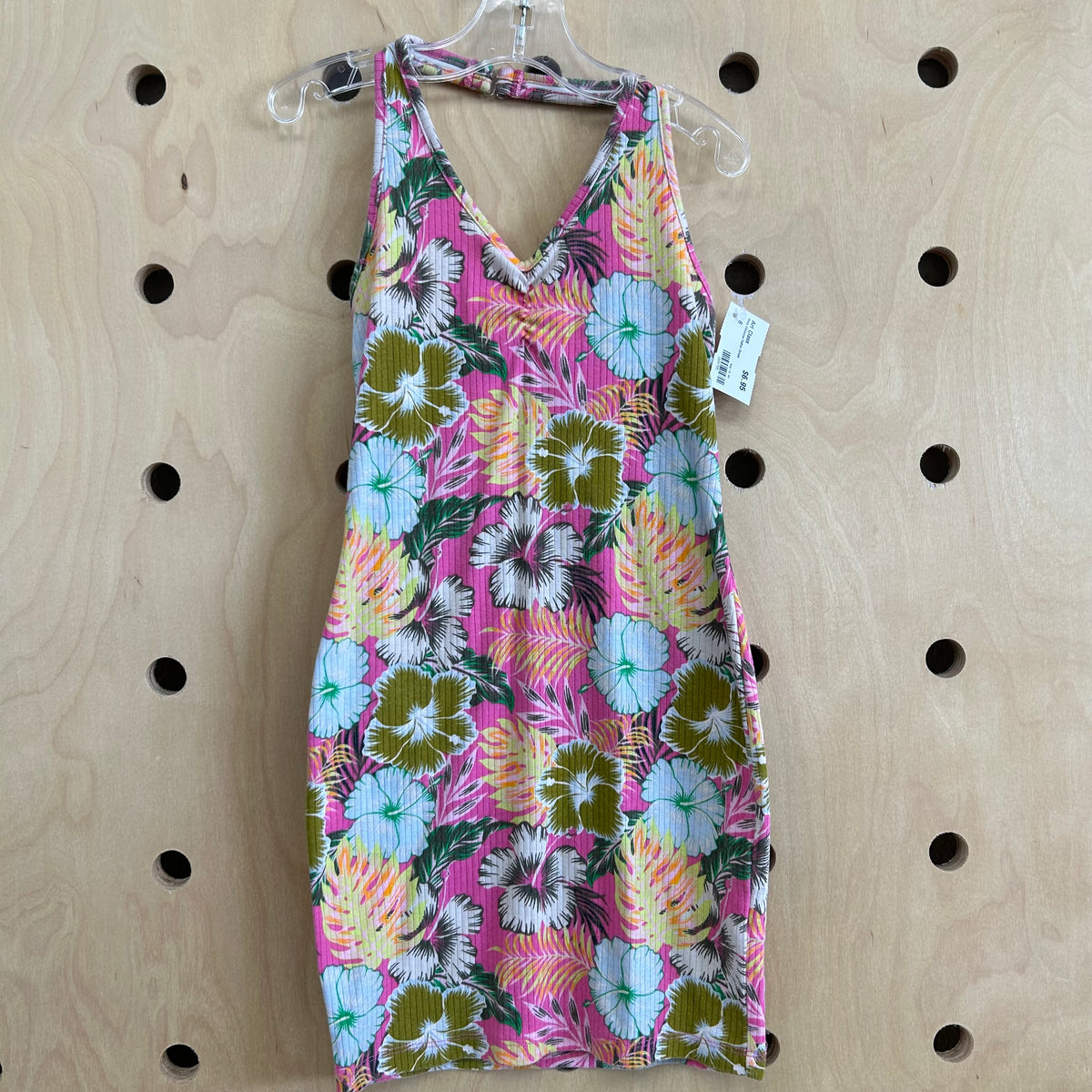 Pink Hibiscus Halter Dress